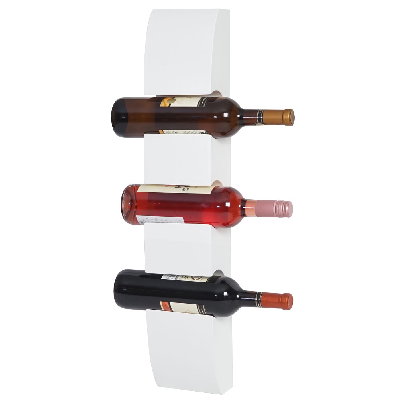 Weinregal Millau, Flaschenregal Wandregal Holz-Flaschenhalter, f&uuml;r 3 Flaschen 54x13x9cm ~ wei&szlig; - Bild 1