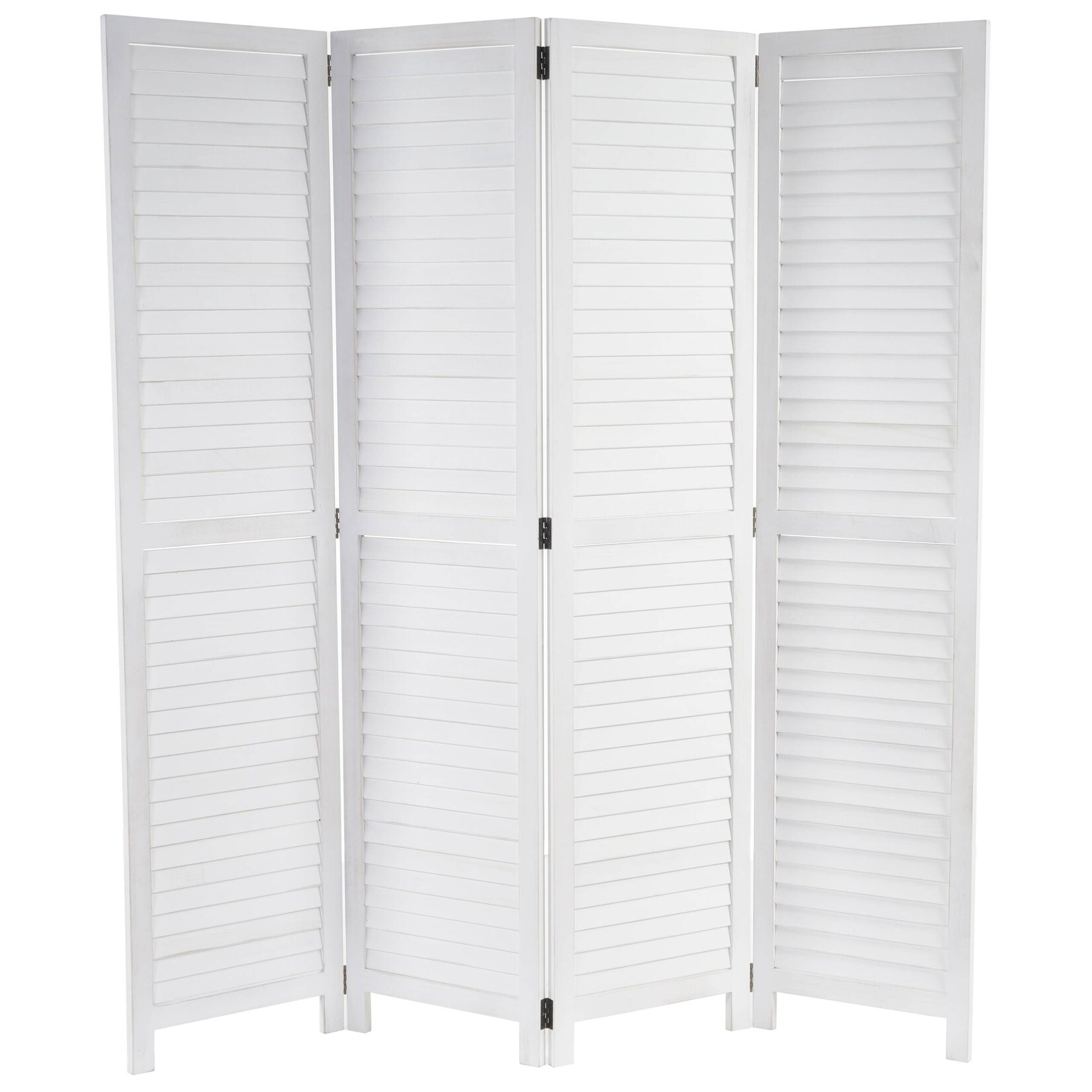 Paravent MCW-C30, Raumteiler Trennwand Sichtschutz, Shabby-Look Vintage, 170x160cm ~ weiß | 04057651049090