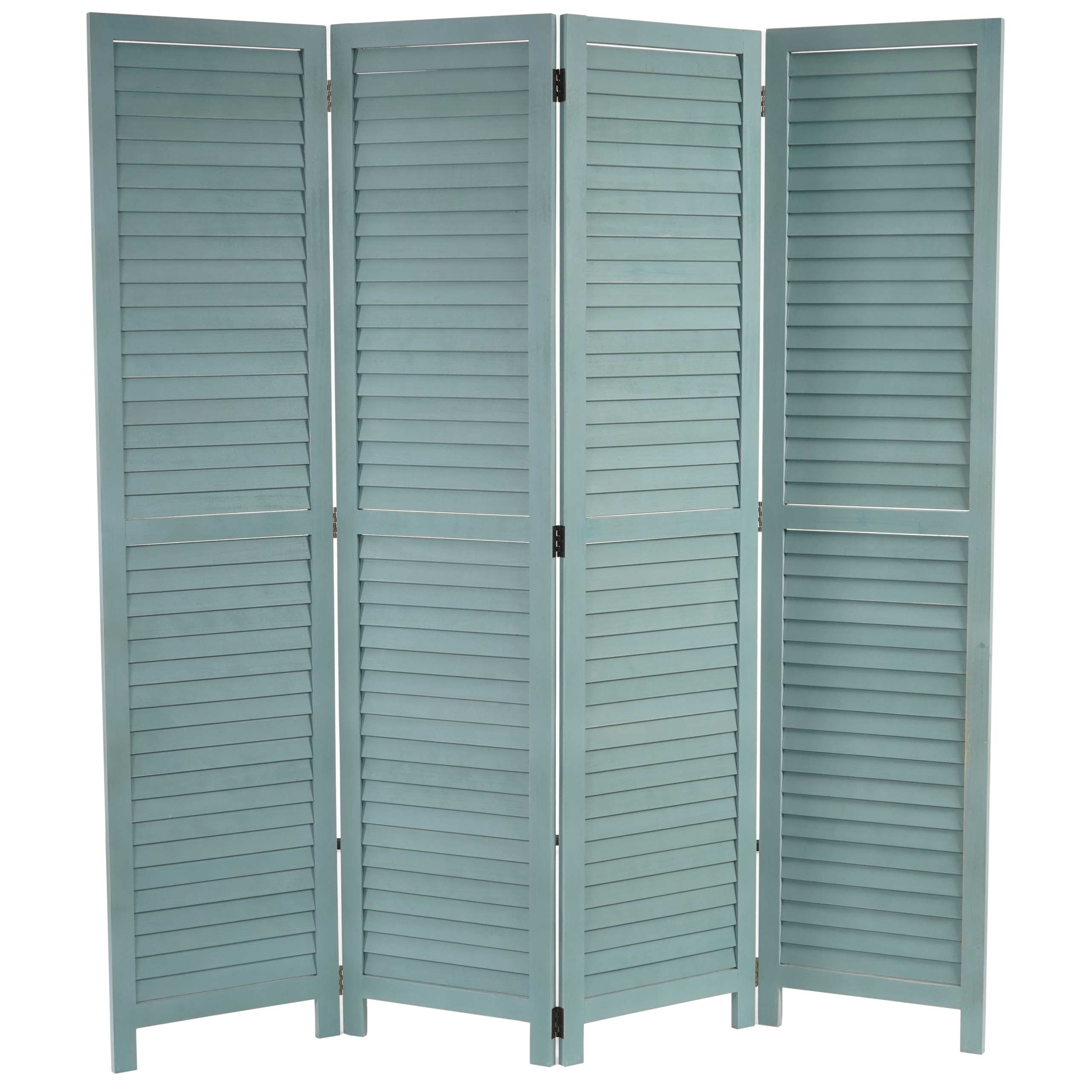 Paravent MCW-C30, Raumteiler Trennwand Sichtschutz, Shabby-Look Vintage, 170x160cm ~ gr&uuml;n - Bild 1