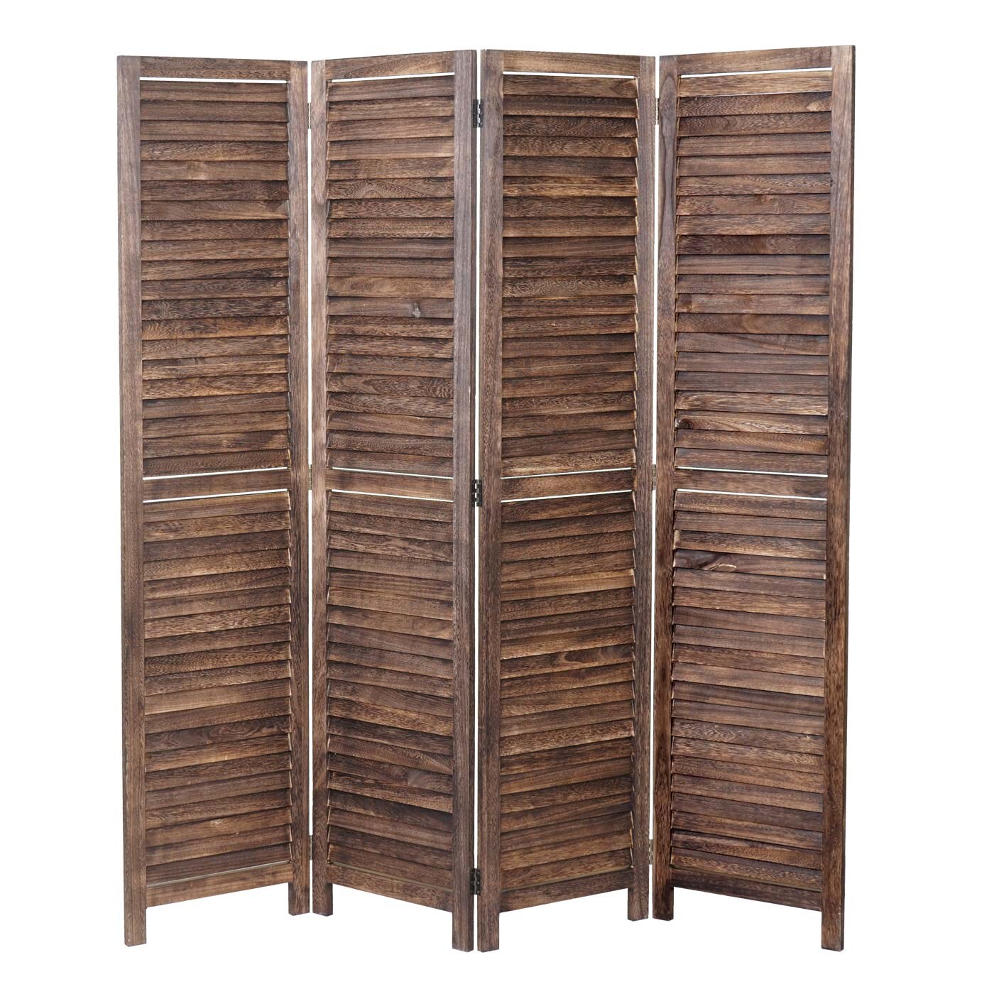 Paravent MCW-C30, Raumteiler Trennwand Sichtschutz, Shabby-Look Vintage, 170x160cm ~ braun