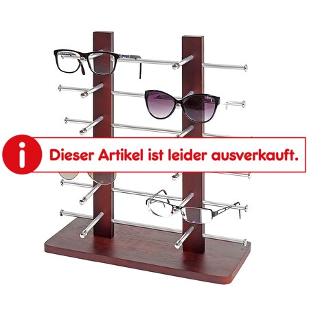 Brillenständer Vendee, Brillenhalter Brillendisplay für 12 Brillen, 42x39cm  ~ braun von Heute-Wohnen