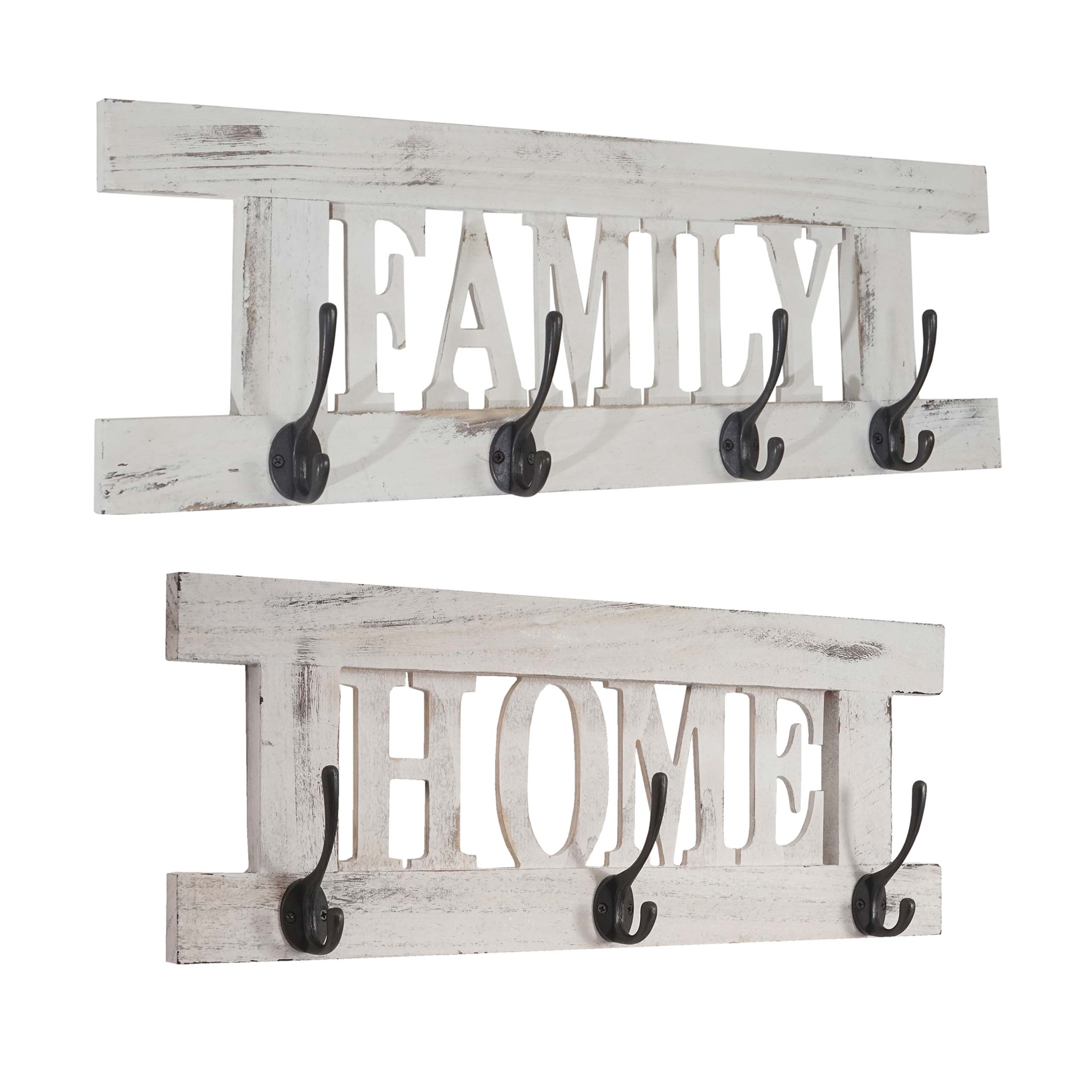 2er Wandgarderoben Set MCW-C60 Home+Family Garderobenpaneel, Shabby-Look Vintage ~ wei&szlig;, shabby - Bild 1