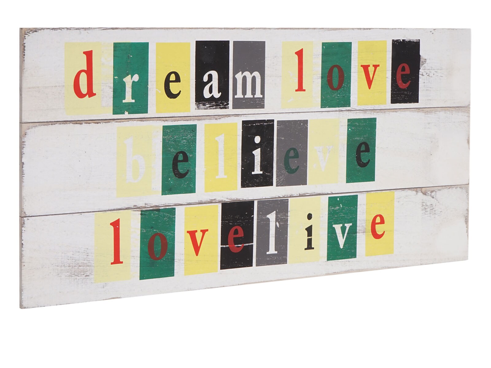 Wandschild Believe, Holzschild Dekoschild Schild, Shabby-Look Vintage mit 3 Haken 30x60cm - Bild 1