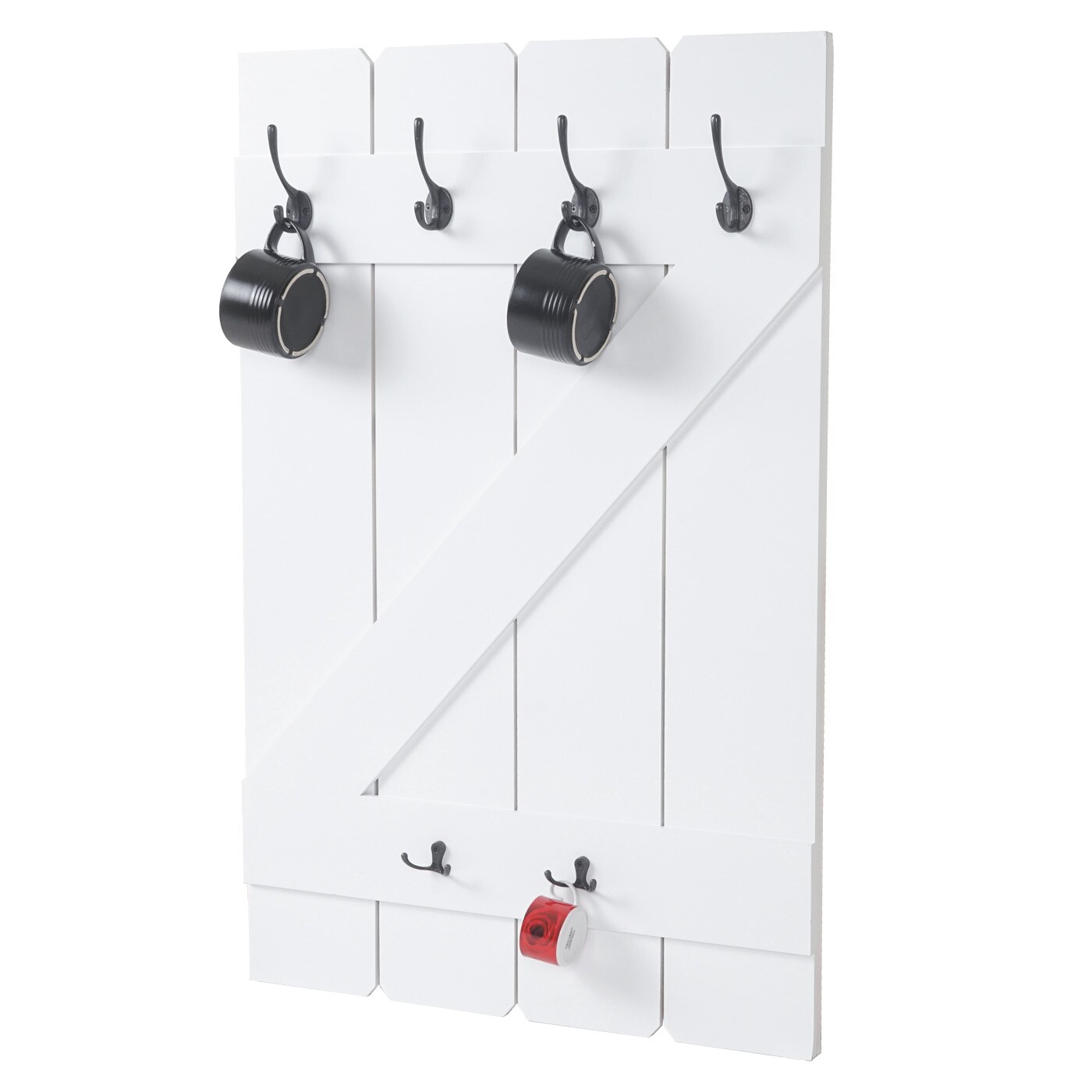 Tassenhalter MCW-D13, H&auml;ngeregal Tassenbrett Wandboard, 6 Haken - Bild 1