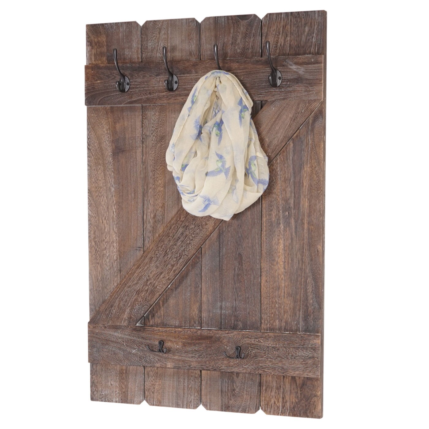 Wandgarderobe MCW-D13, Garderobe Garderobenpaneel, 6 Haken 91x60cm ~ shabby-braun - Bild 1