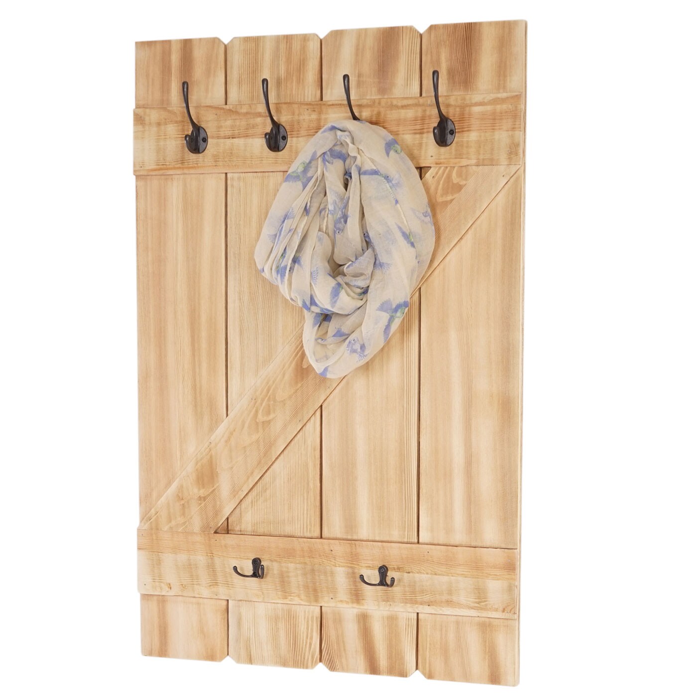 Wandgarderobe MCW-D13, Garderobe Garderobenpaneel, 6 Haken 91x60cm ~ Kiefer