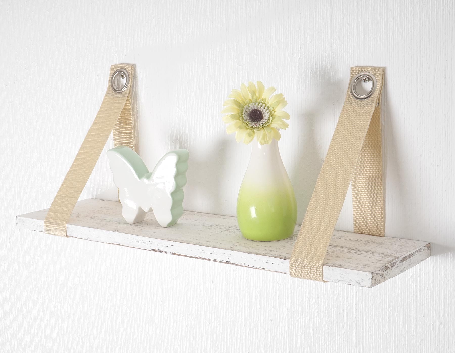 Wandregal Vire, H&auml;ngeregal Regal, Shabby-Look, Vintage wei&szlig; - Bild 1