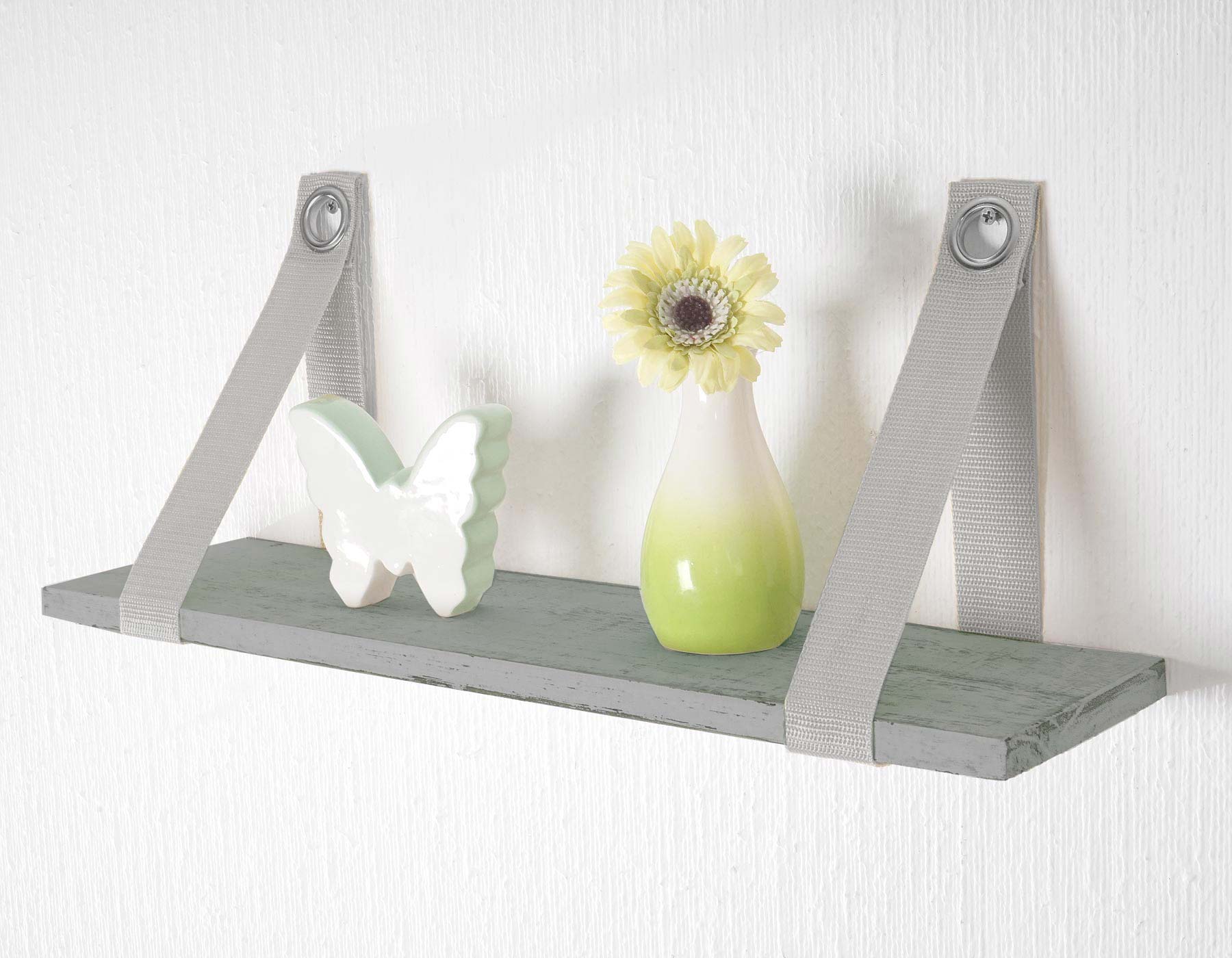 Wandregal Vire, H&auml;ngeregal Regal, Shabby-Look, Vintage grau - Bild 1