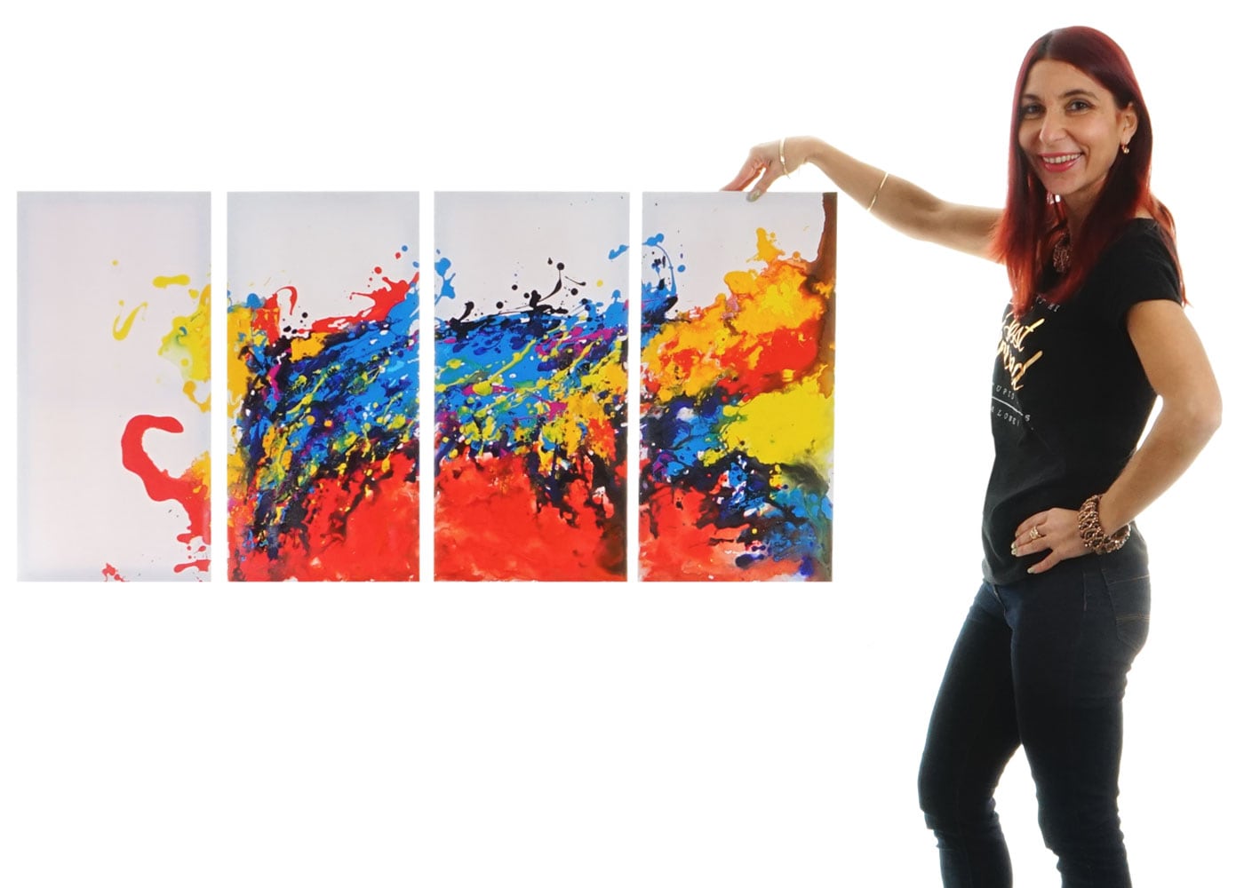 Wandbild Wave, 100% handgemaltes &Ouml;lgem&auml;lde Gem&auml;lde XL, 120x60cm - Bild 1