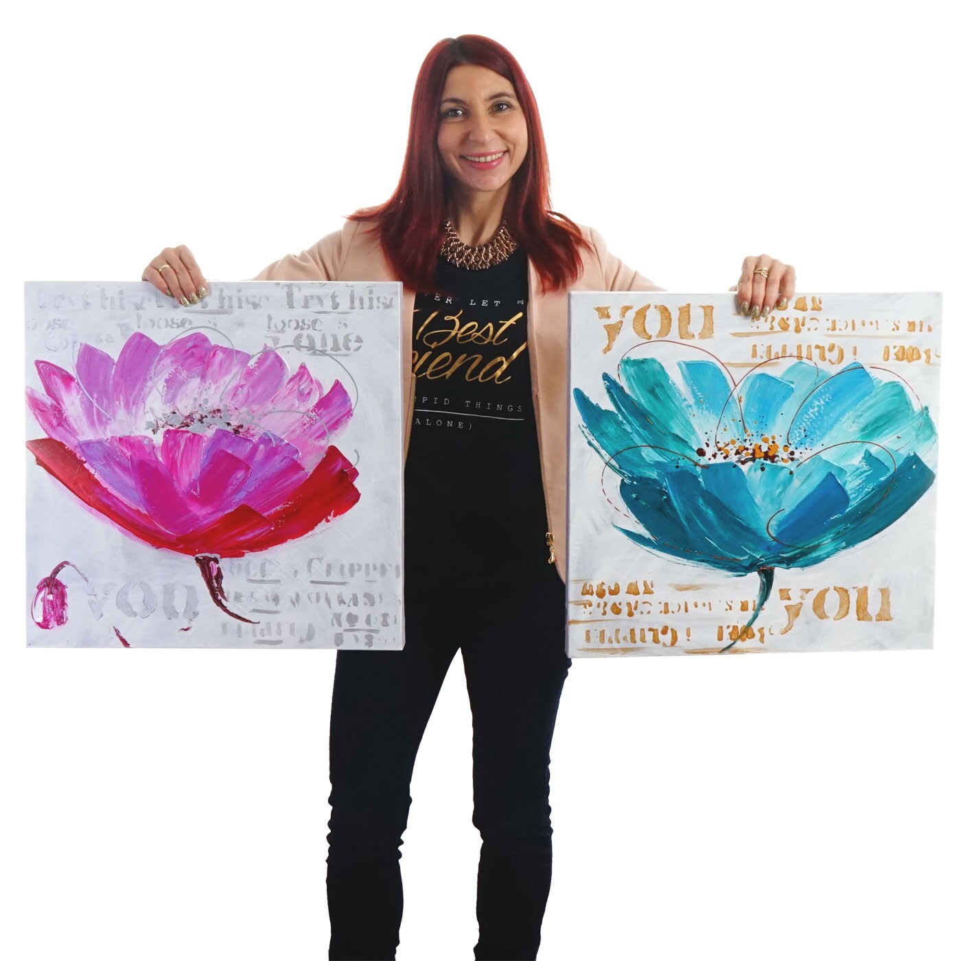Wandbild Orchidee, 100% handgemaltes Ölgemälde Gemälde XL, 100x50cm | 04057651056012
