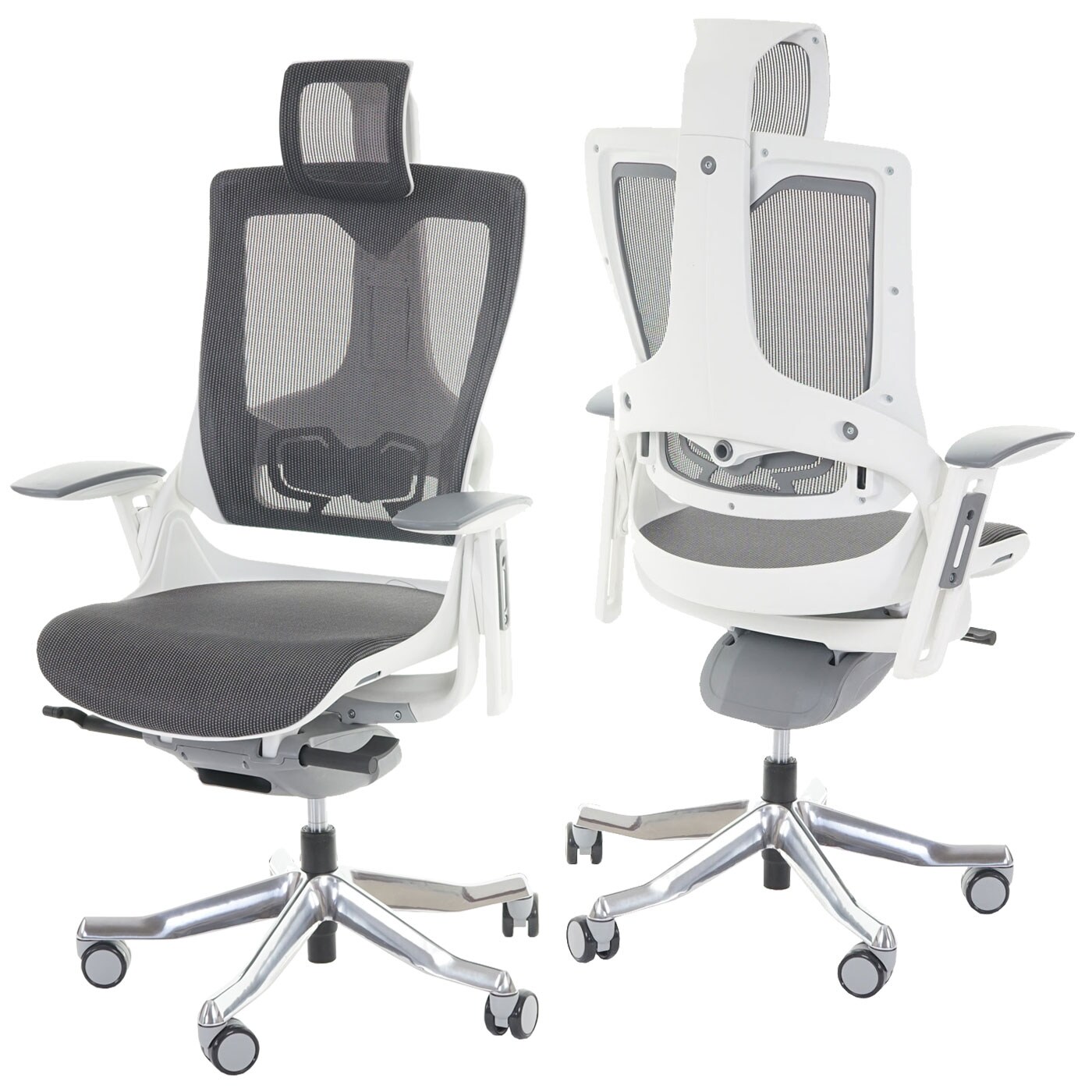 Bürostuhl MERRYFAIR Adelaide, Schreibtischstuhl Drehstuhl, Polster/Netz, ergonomisch ~ schwarz-grau