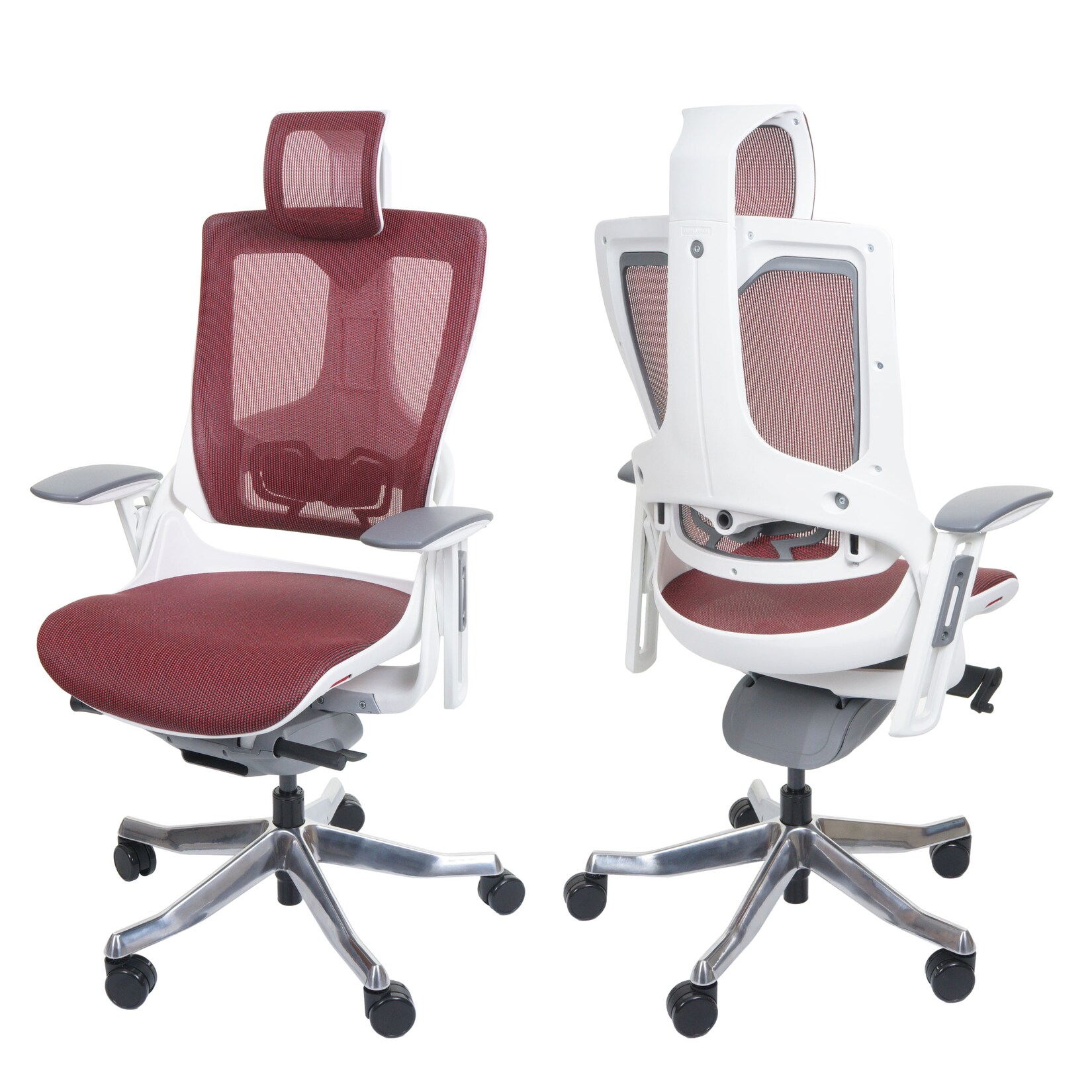 Bürostuhl MERRYFAIR Adelaide, Schreibtischstuhl Drehstuhl, Polster/Netz, ergonomisch ~ rot