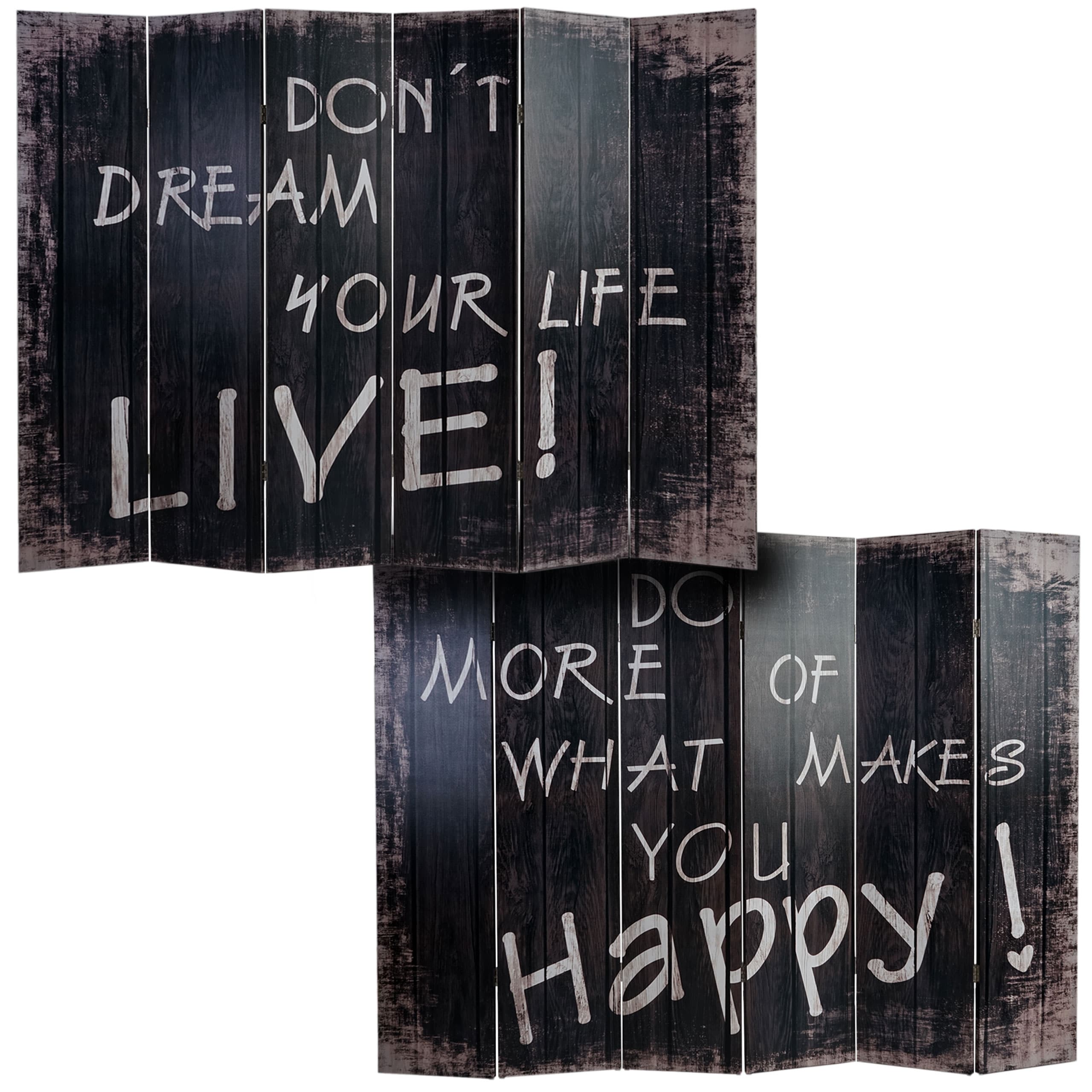 Foto-Paravent Retro, Paravent Raumteiler Trennwand ~ 180x240cm, Spruch - Bild 1