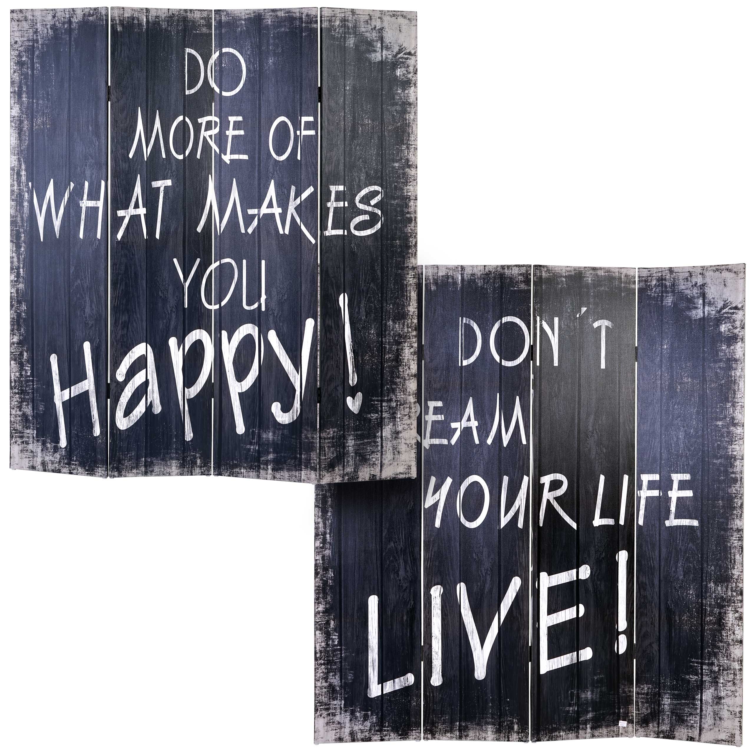 Foto-Paravent Retro, Paravent Raumteiler Trennwand ~ 180x160cm, Spruch - Bild 1