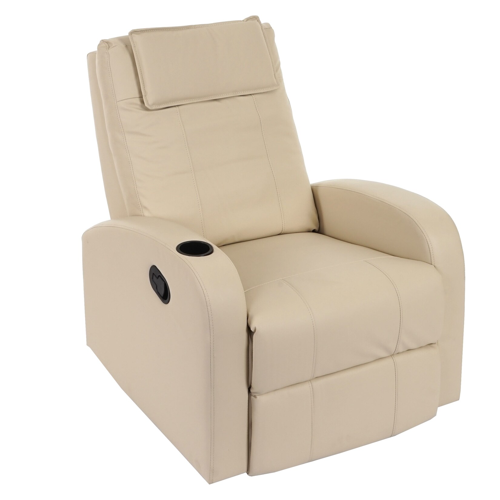 Fernsehsessel Brüssel, TV Sessel Relaxsessel Liegesessel, Kunstleder ~ creme