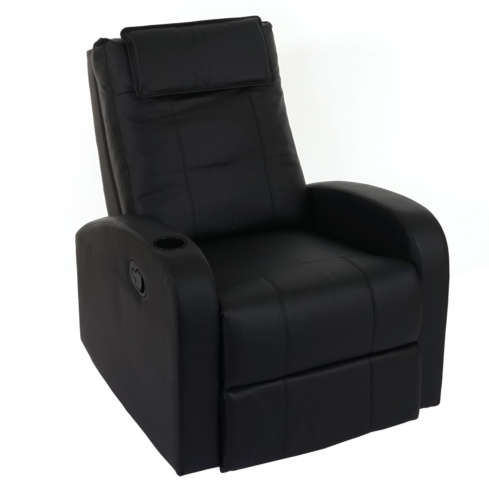 Fernsehsessel Brüssel, TV Sessel Relaxsessel Liegesessel, Kunstleder ~ schwarz
