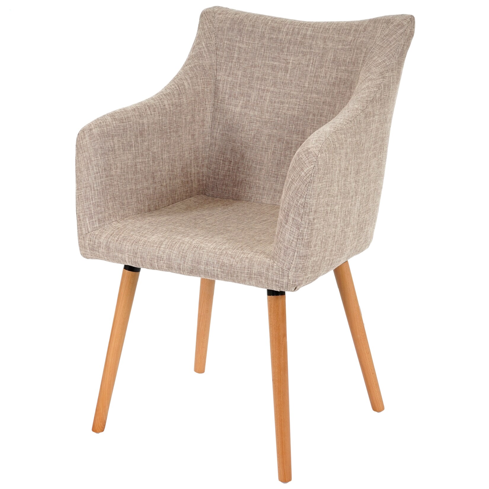 Esszimmerstuhl Vaasa T382, Stuhl Küchenstuhl, Retro 50er Jahre Design ~ Textil, creme/grau | 04052826177370