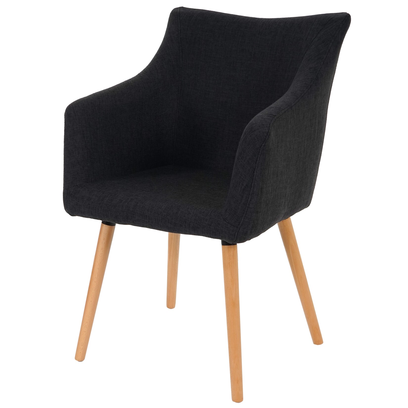 Esszimmerstuhl Vaasa T382, Stuhl Küchenstuhl, Retro 50er Jahre Design ~ Textil, dunkelgrau | 04052826177356