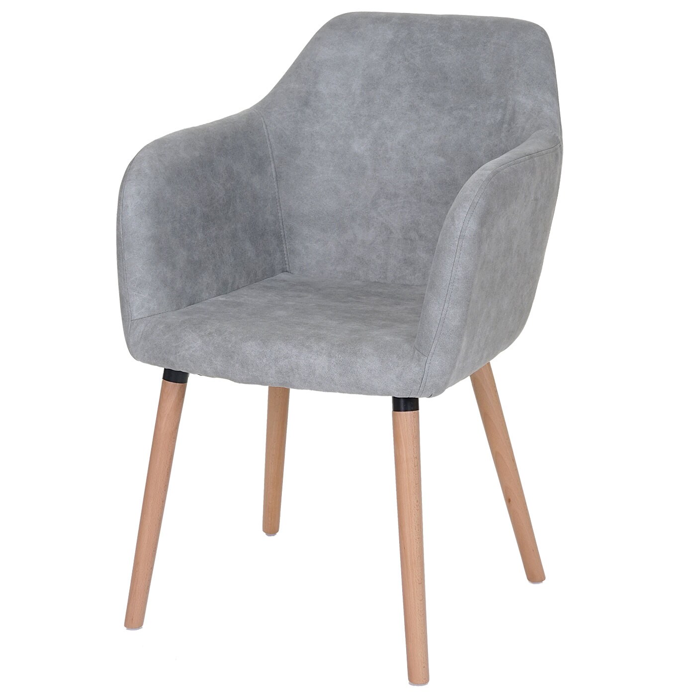 Esszimmerstuhl Vaasa T381, Stuhl K&uuml;chenstuhl, Retro 50er Jahre Design ~ Textil, vintage betongrau, helle Beine - Bild 1