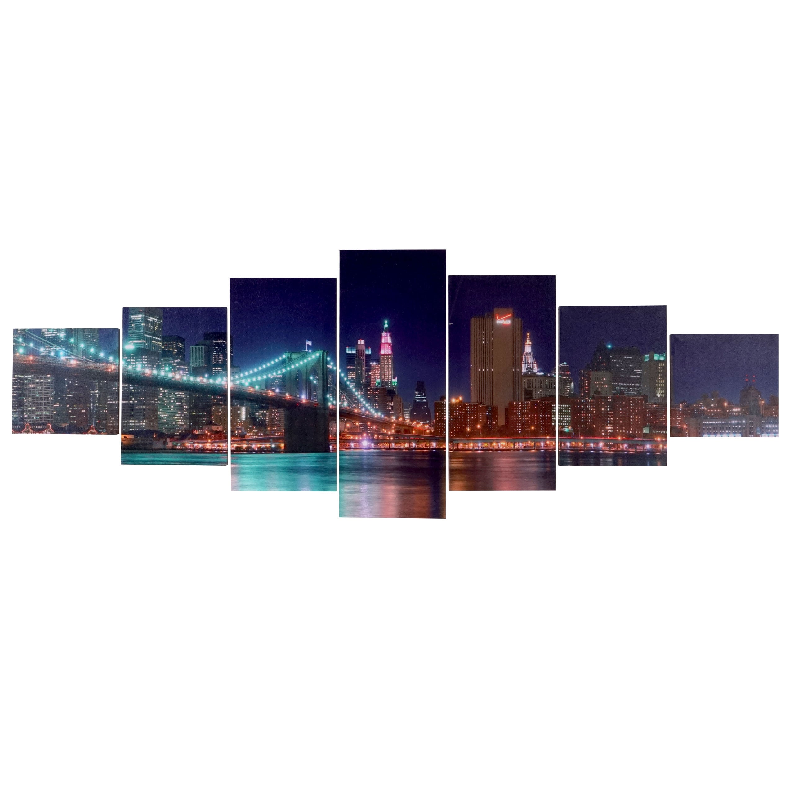 Leinwandbild H375 XL, Wandbild Keilrahmenbild Kunstdruck, 7-teilig 245x87cm ~ New York - Bild 1