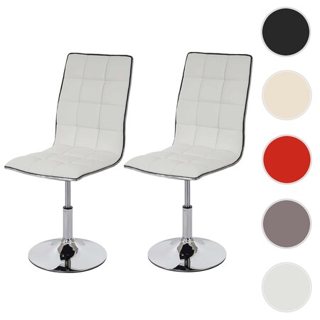 2er-Set Esszimmerstuhl kaufen ~ Küchenstuhl, bei MCW-C41, Stuhl Kunstleder weiß Netto online