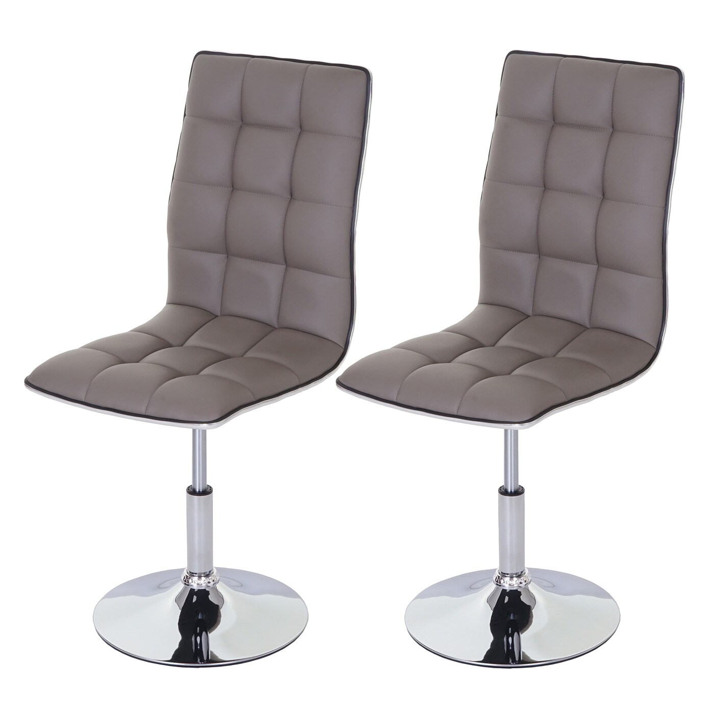 2er-Set Esszimmerstuhl MCW-C41, Stuhl Küchenstuhl, Kunstleder MVG-zertifiziert ~ taupe-grau