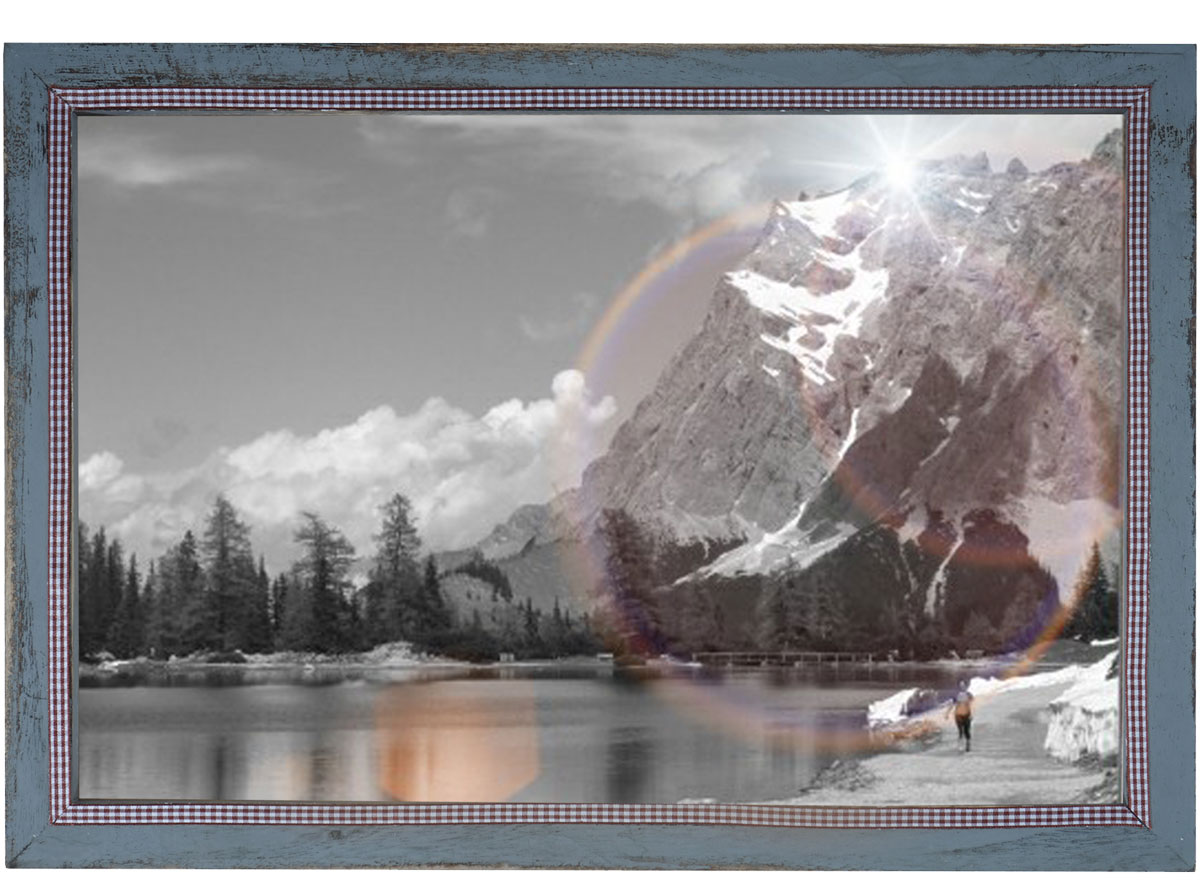 Bilderrahmen H249, Fotorahmen Holzrahmen, 26x36cm Shabby-Look Landhaus ~ grau - Bild 1