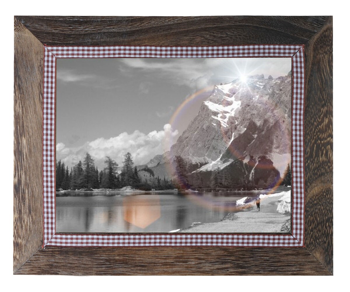 Bilderrahmen H247, Fotorahmen Wand-Rahmen, 19x24cm Shabby-Look Landhaus ~ braun - Bild 1