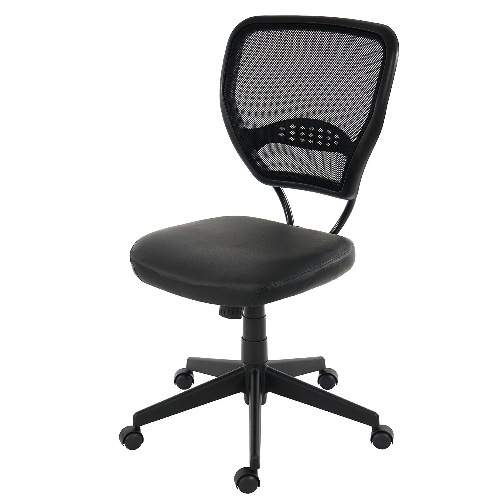 Profi-Bürostuhl Chicago, Chefsessel Drehstuhl, 150kg belastbar, Kunstleder ~ schwarz ohne Armlehnen