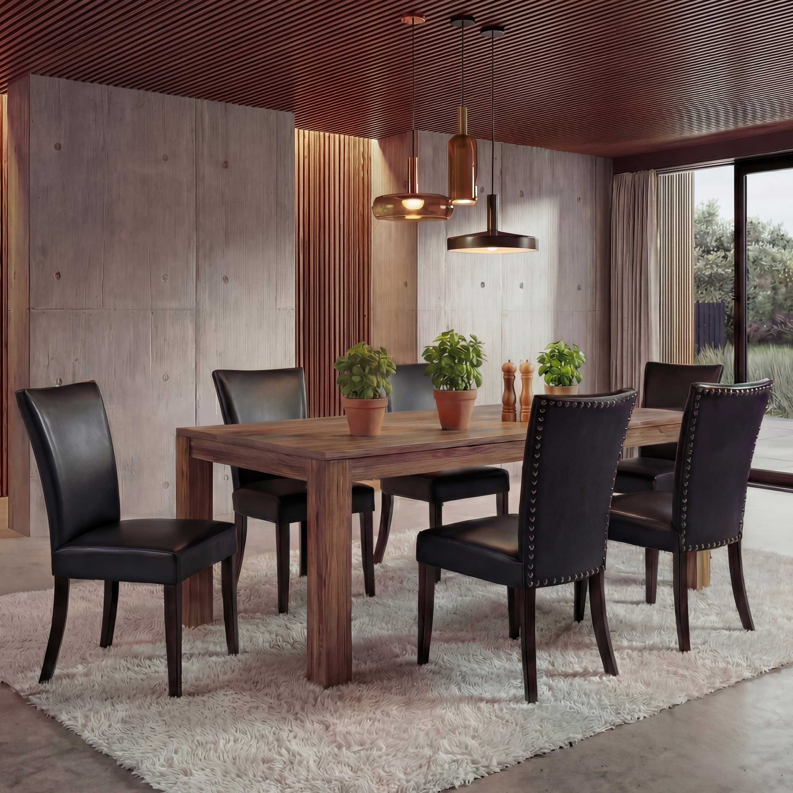 6er-Set Esszimmerstuhl Chesterfield Edinburgh, Stuhl K&uuml;chenstuhl, Nieten MVG-zertifiziert ~ Kunstleder, schwarz, helle Beine - Bild 1