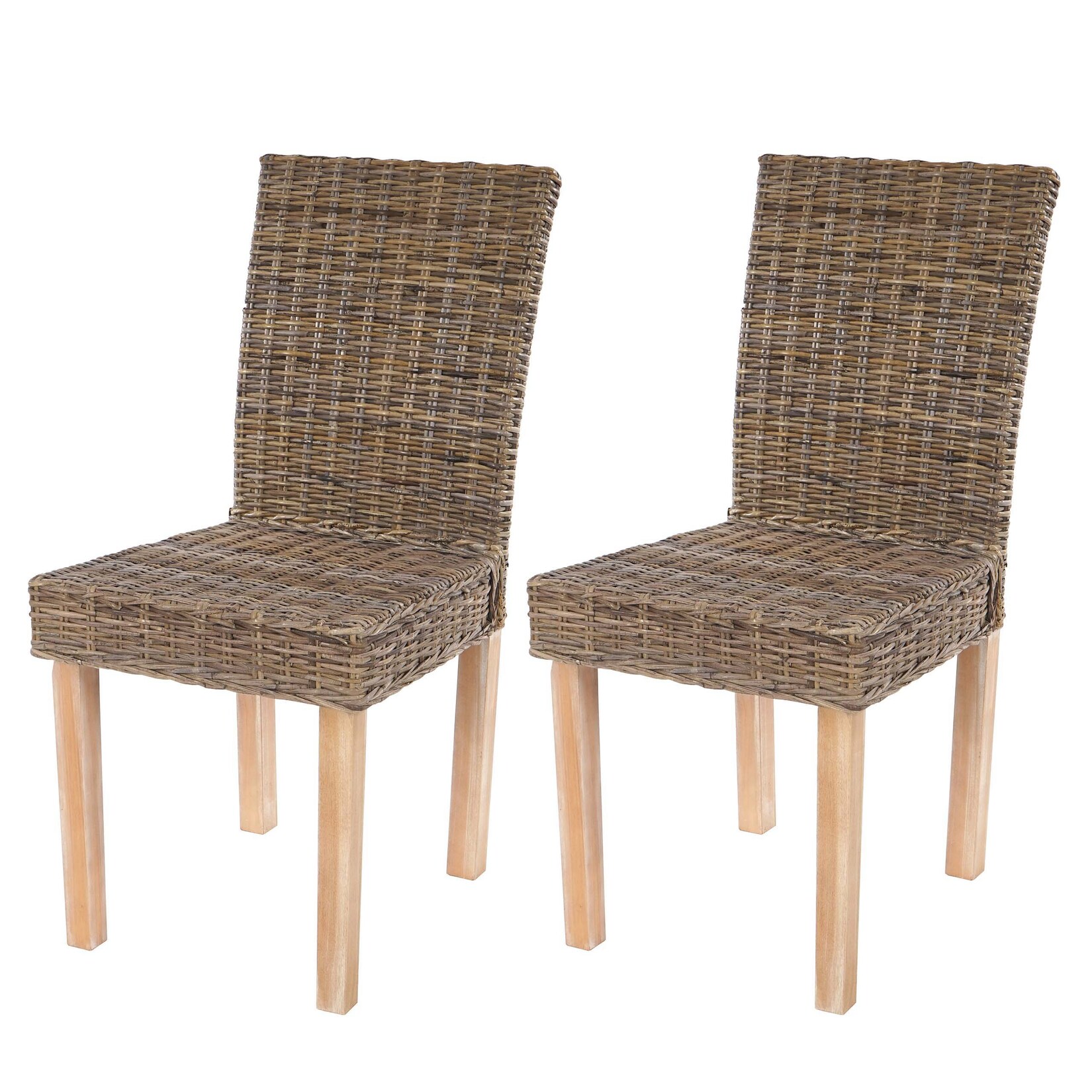 2er-Set Esszimmerstuhl Korbstuhl Stuhl Küchenstuhl Littau, Kubu-Rattan | 04052826053810
