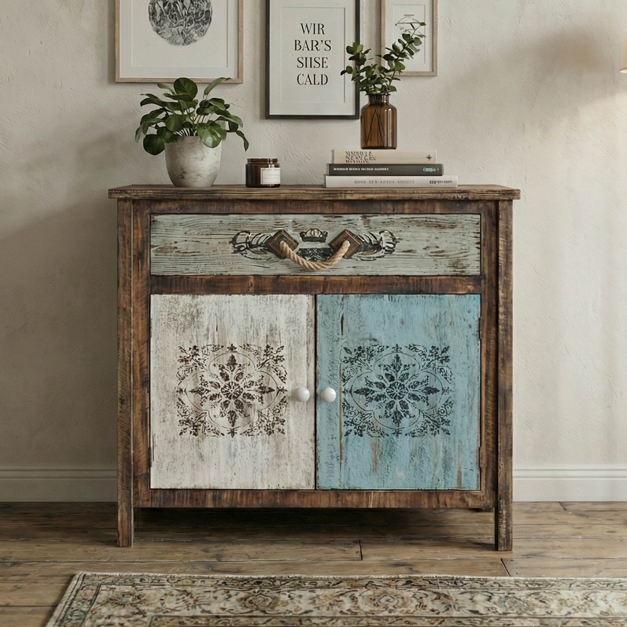 Kommode Vigo Schubladenkommode Schrank Shabby-Look, Vintage, 84x80x40cm - Bild 1