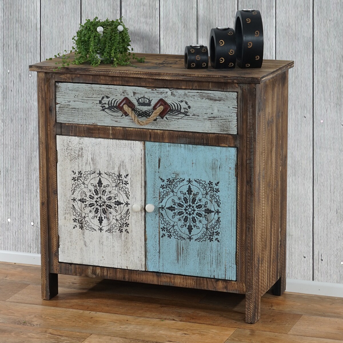Kommode Vigo Schubladenkommode Schrank Shabby-Look, Vintage, 84x80x40cm | 04052826157488