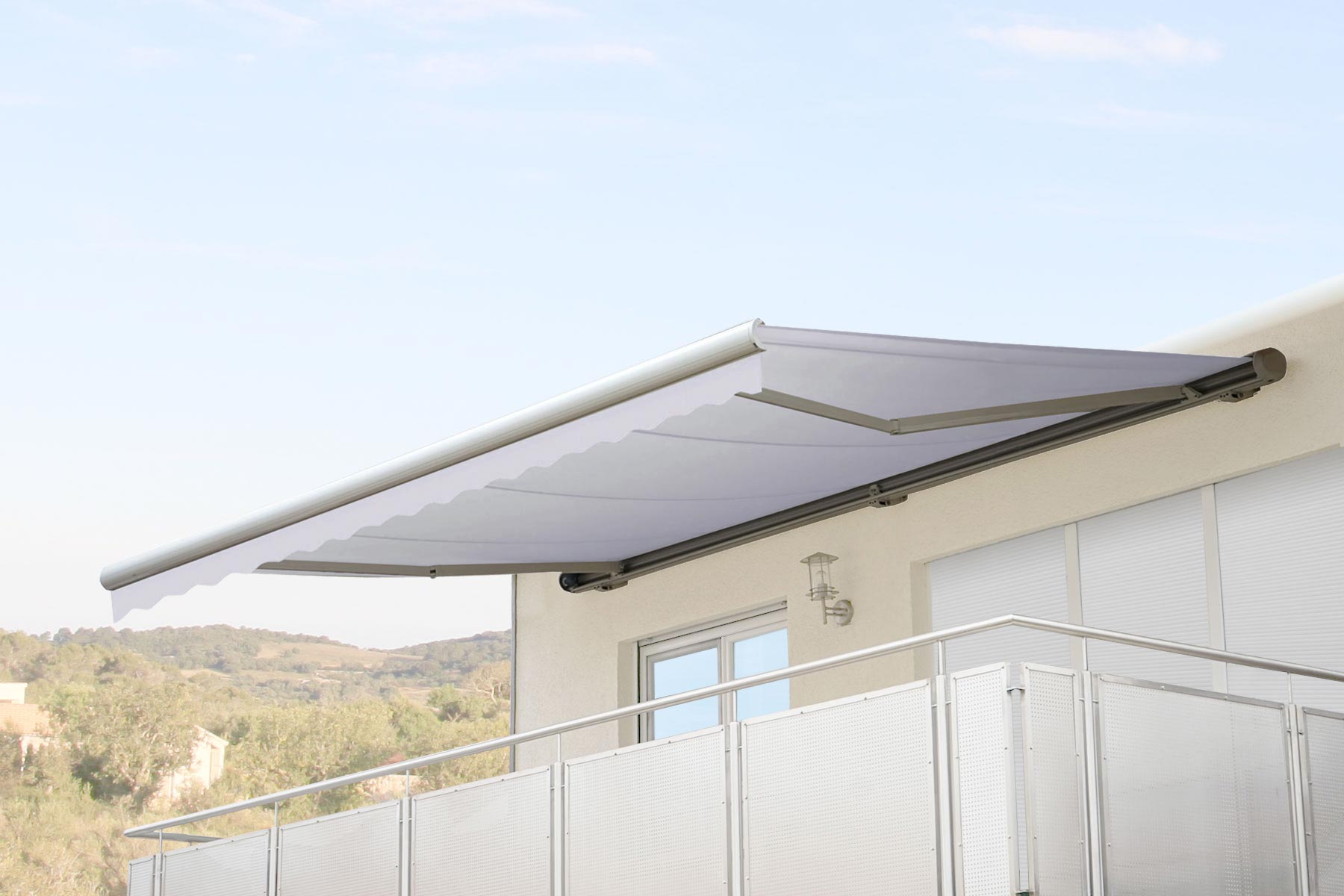 Elektrische Kassetten-Markise H124, Vollkassette Volant 5x3m ~ Acryl Creme - Bild 1