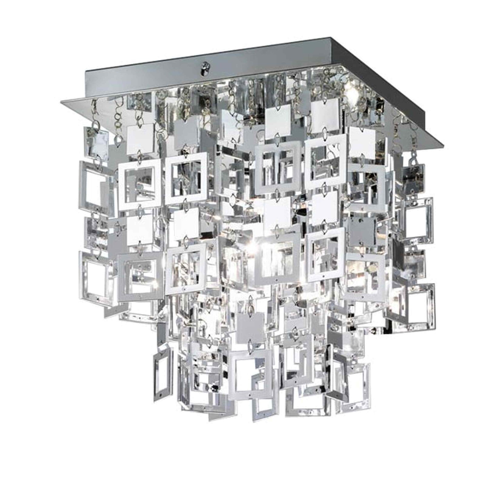 Reality Trio Deckenleuchte RL150, Deckenlampe, chrom 24x24cm