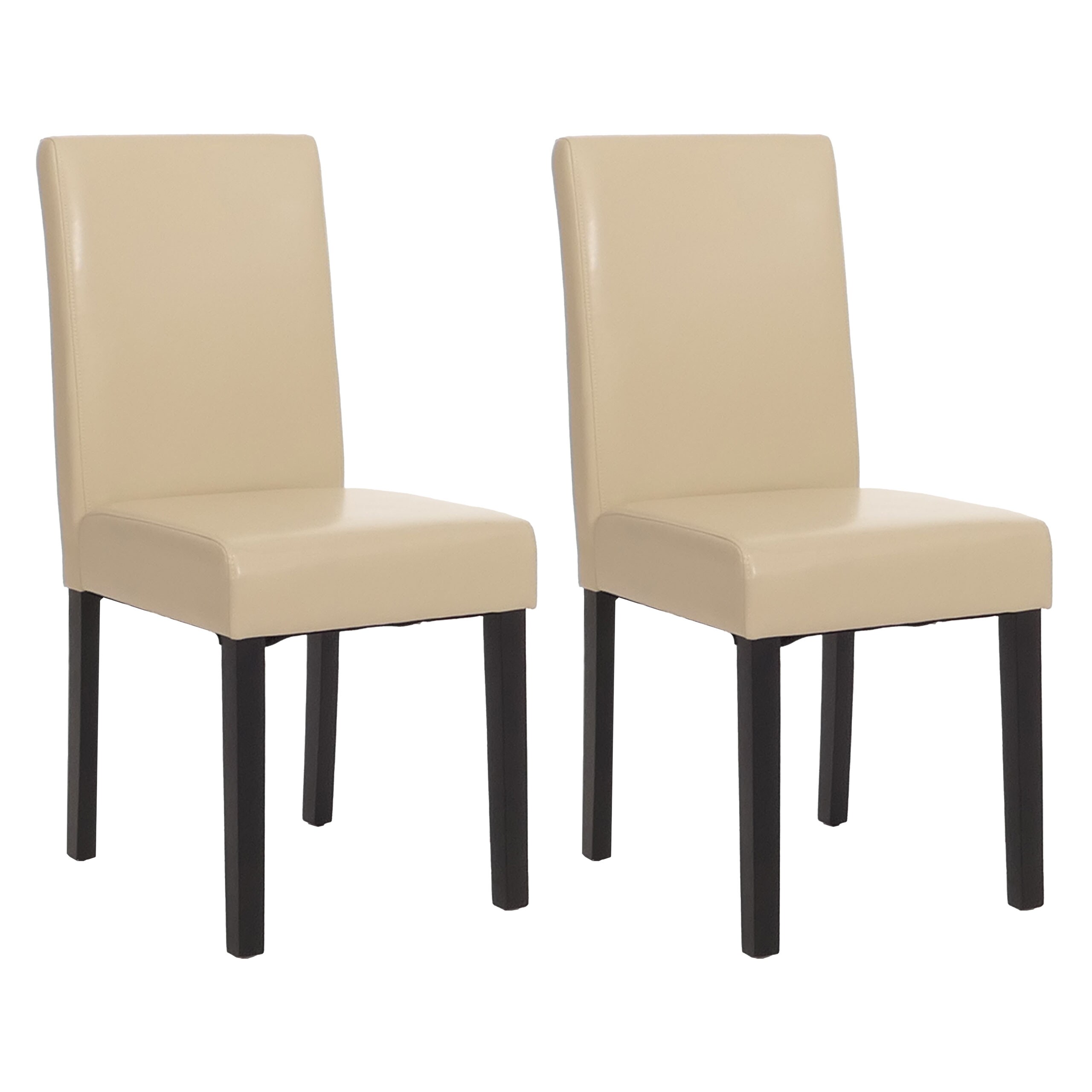 2er-Set Esszimmerstuhl K&uuml;chenstuhl Stuhl Littau ~ creme, dunkle Beine - Bild 1