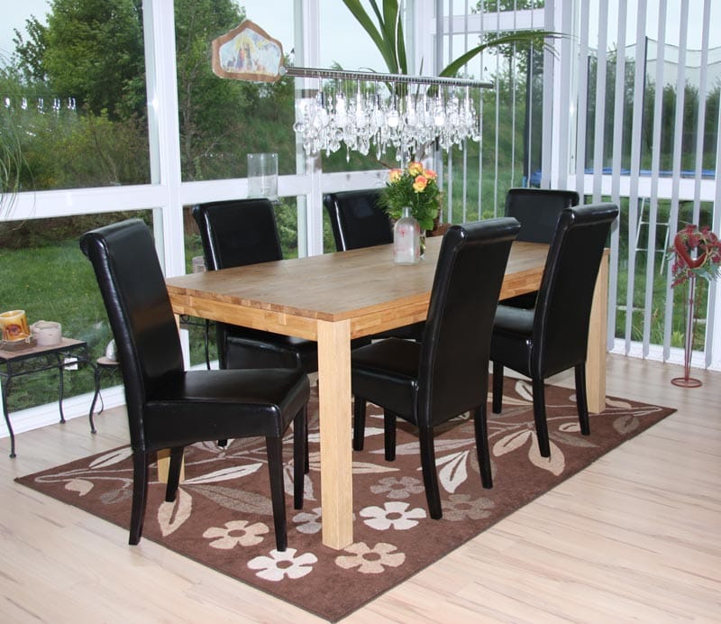 6er-Set Esszimmerstuhl Stuhl K&uuml;chenstuhl Lecce II, Leder ~ schwarz, dunkle Beine - Bild 1