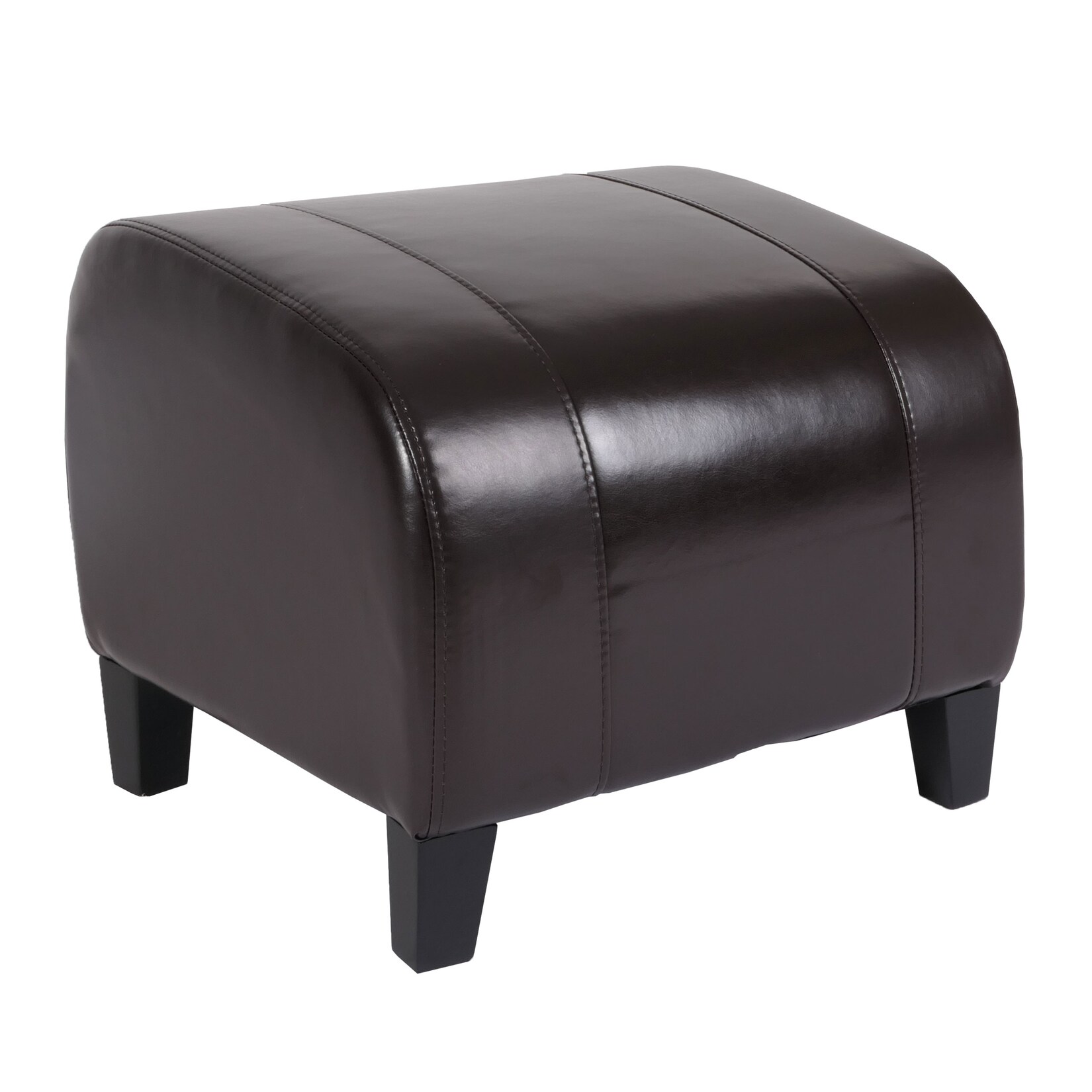 Hocker Sitzwürfel Sitzhocker Aversa, Leder + Kunstleder, 37x45x47 cm MVG-zertifiziert ~ braun