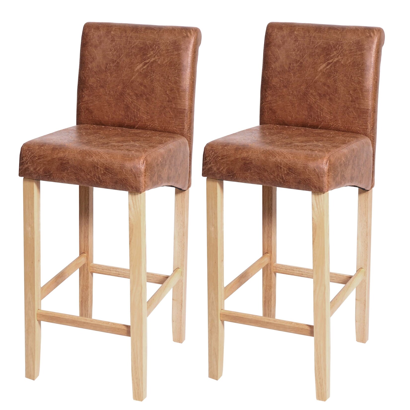 2er-Set Barhocker MCW-C33, Barstuhl Tresenhocker ~ Wildlederimitat, helle Beine, Textil