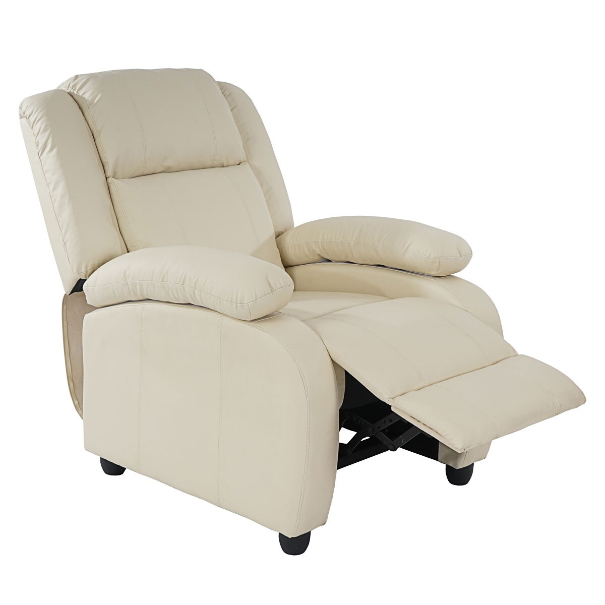 Fernsehsessel Relaxsessel Liege Sessel Glasgow, Kunstleder creme