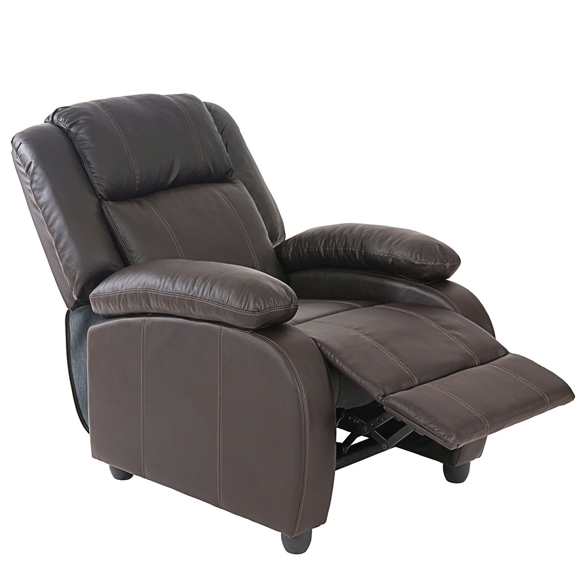 Fernsehsessel Relaxsessel Liege Sessel Glasgow, Kunstleder coffee - Bild 1