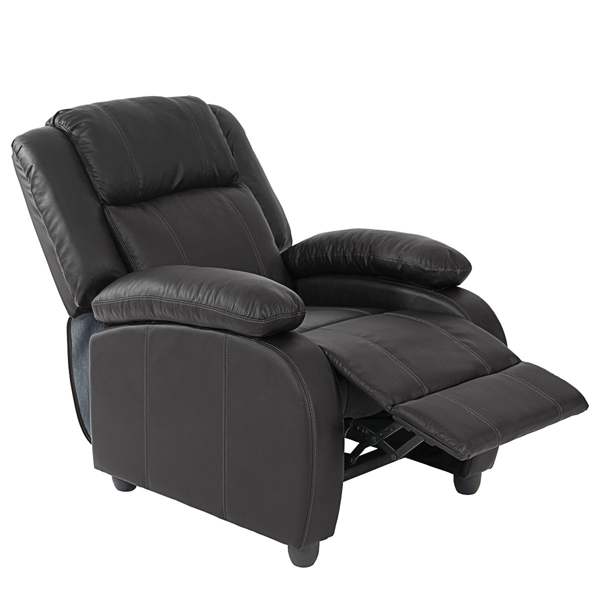 Fernsehsessel Relaxsessel Liege Sessel Glasgow, Kunstleder schwarz - Bild 1