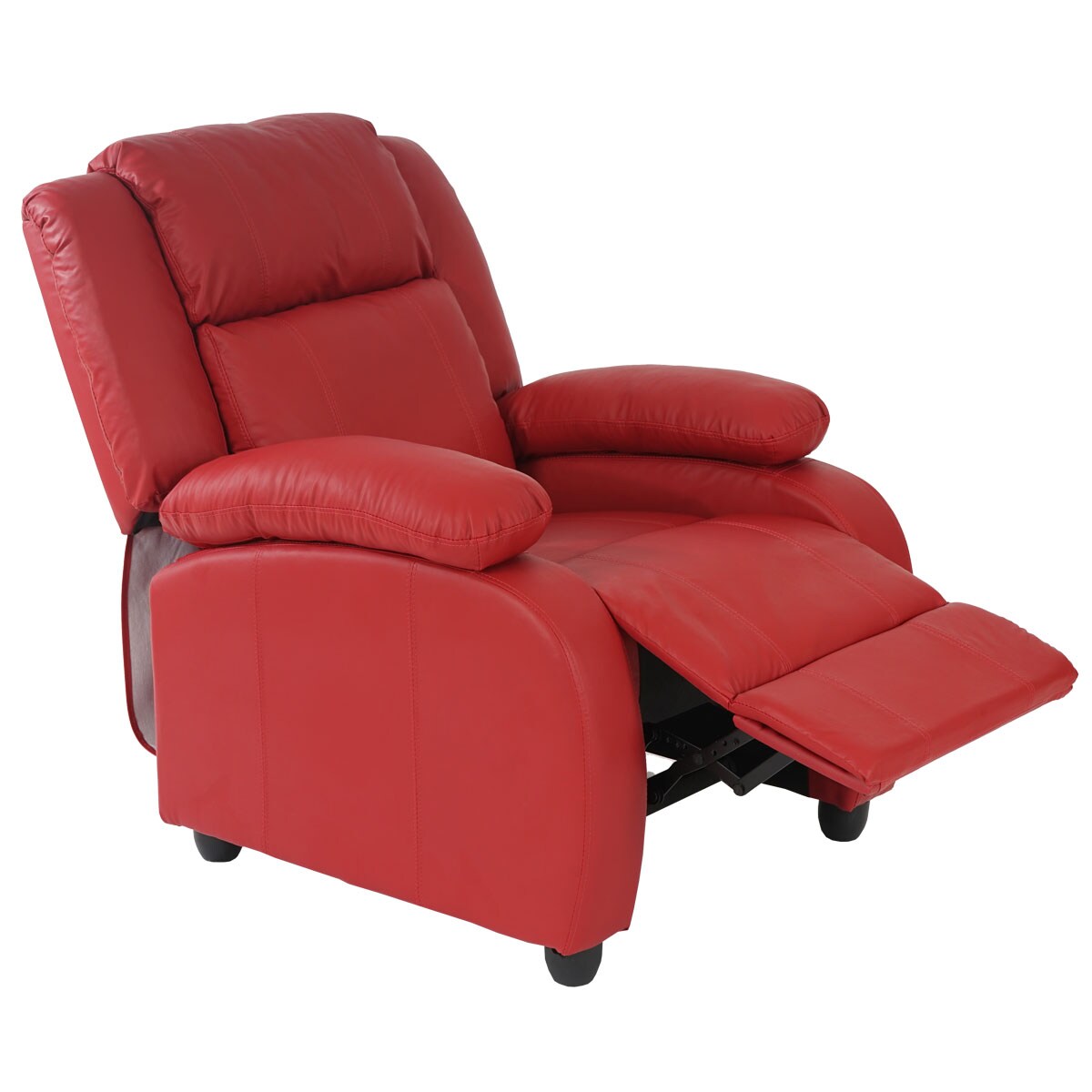 Fernsehsessel Relaxsessel Liege Sessel Glasgow, Kunstleder rot