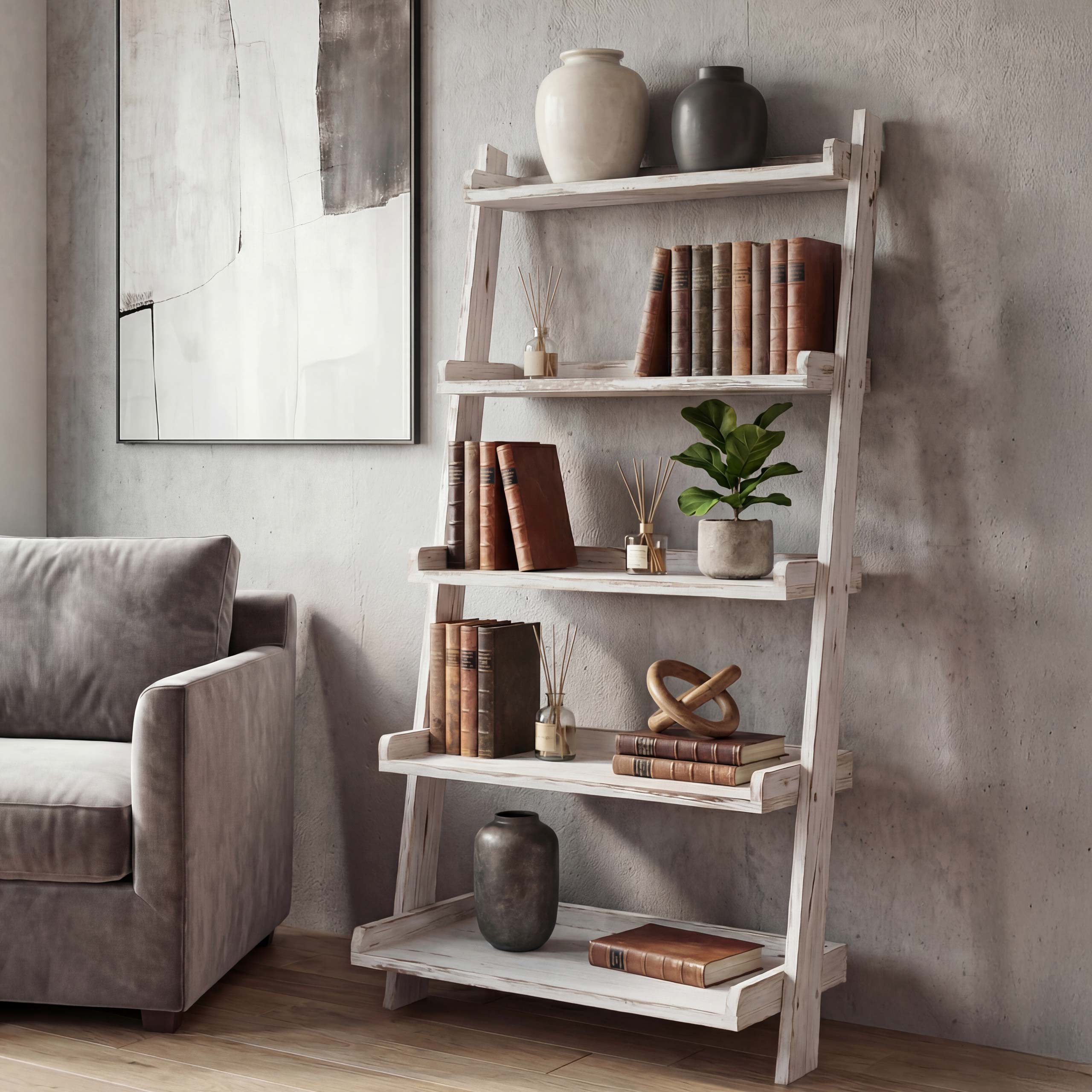 Regal Standregal Pflanzregal Blumenst&auml;nder, 119x64x45cm, Shabby-Look, Vintage ~ wei&szlig; - Bild 1