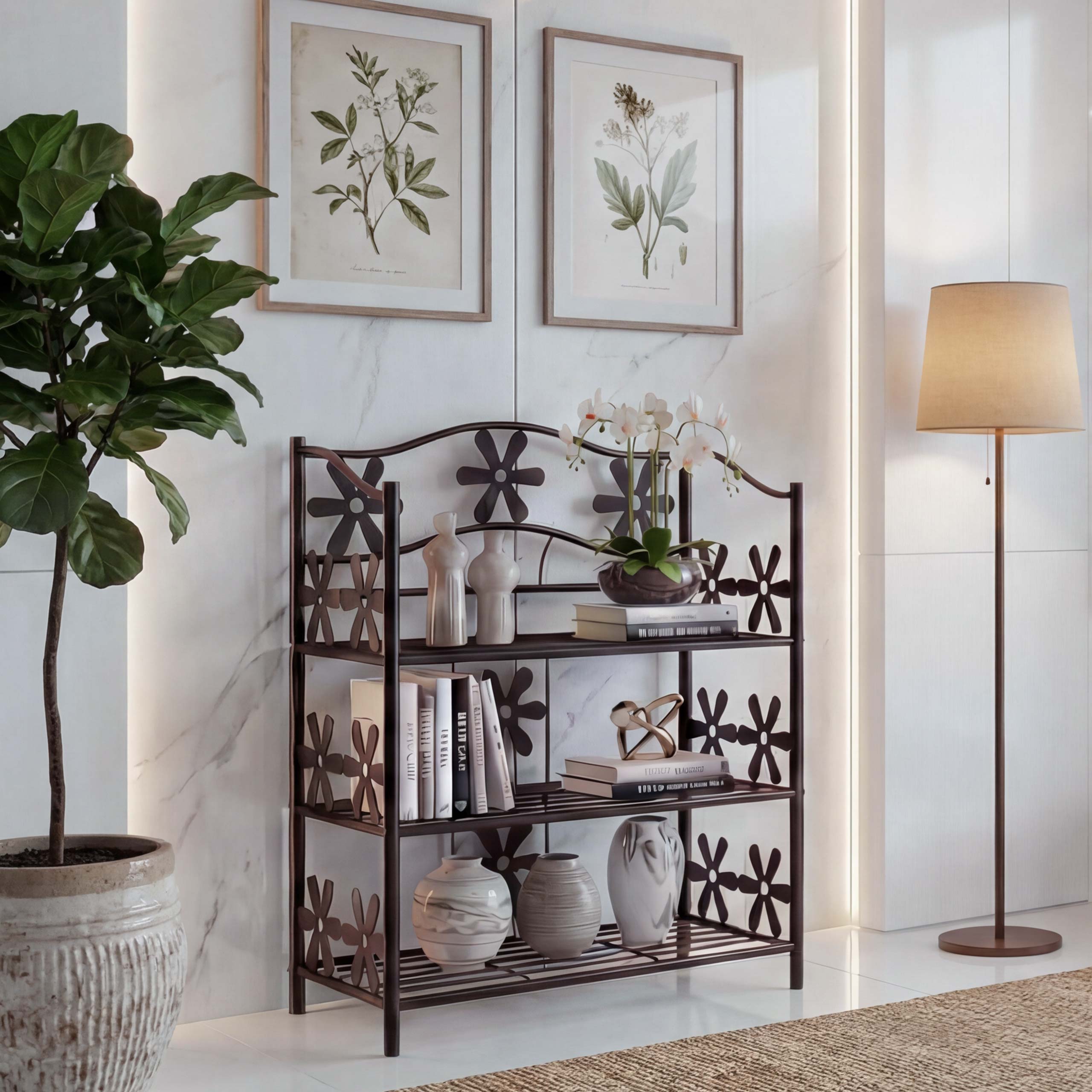 Regal Metall B&uuml;cherregal Schuhregal Standregal Bern ~ 3 B&ouml;den, H&ouml;he 70cm - Bild 1