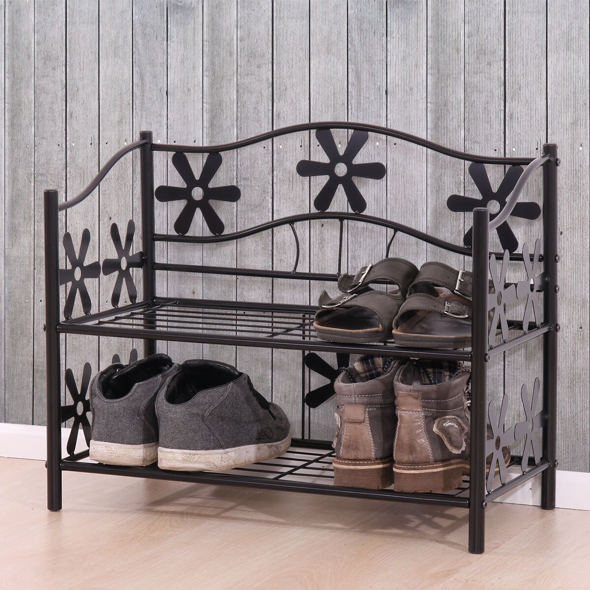 Regal Metall B&uuml;cherregal Schuhregal Standregal Bern ~ 2 B&ouml;den, H&ouml;he 50cm - Bild 1