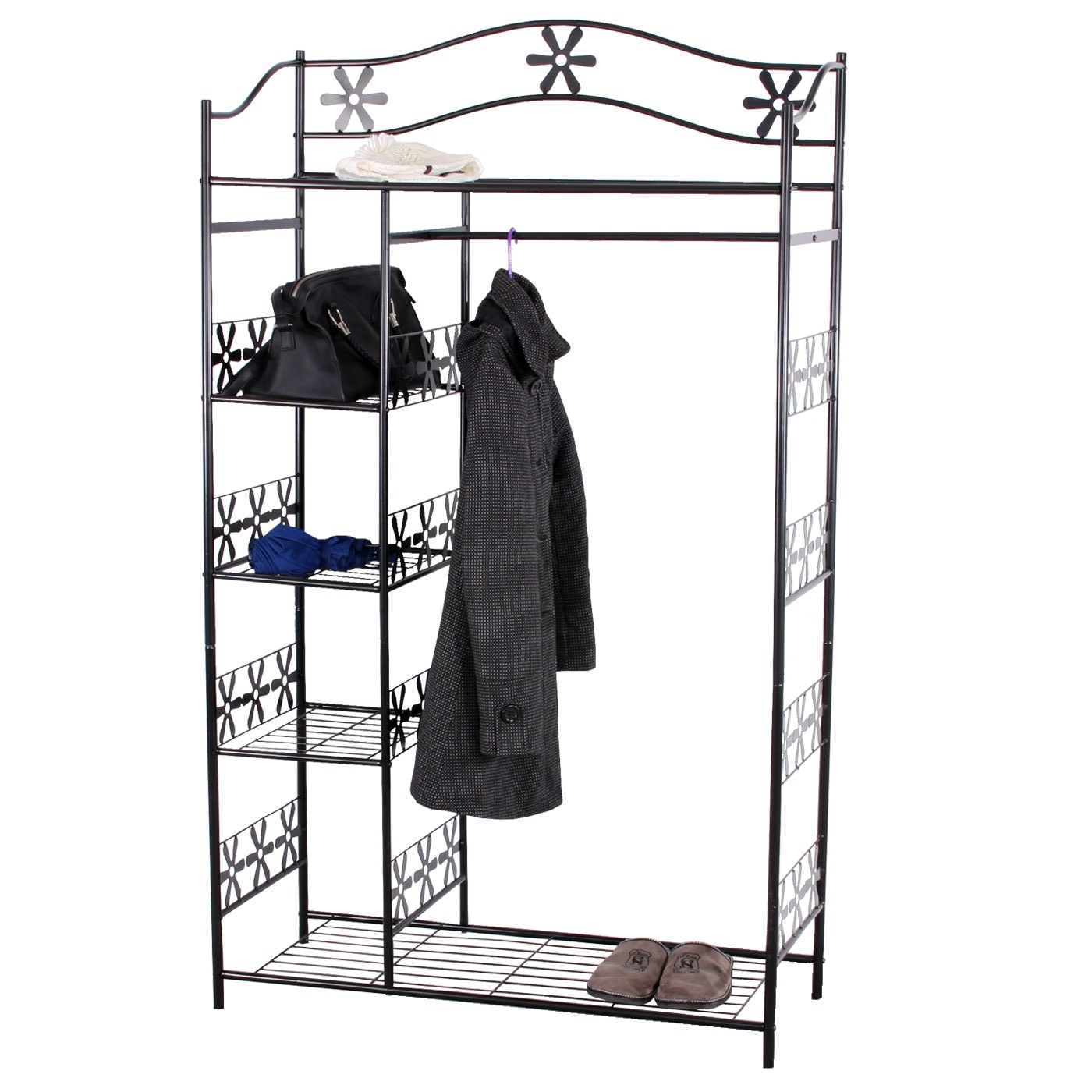 Metall-Garderobe Bern, Garderobenst&auml;nder Kleiderschrank Metallregal 172x100x43cm ~ ohne Vorhang - Bild 1