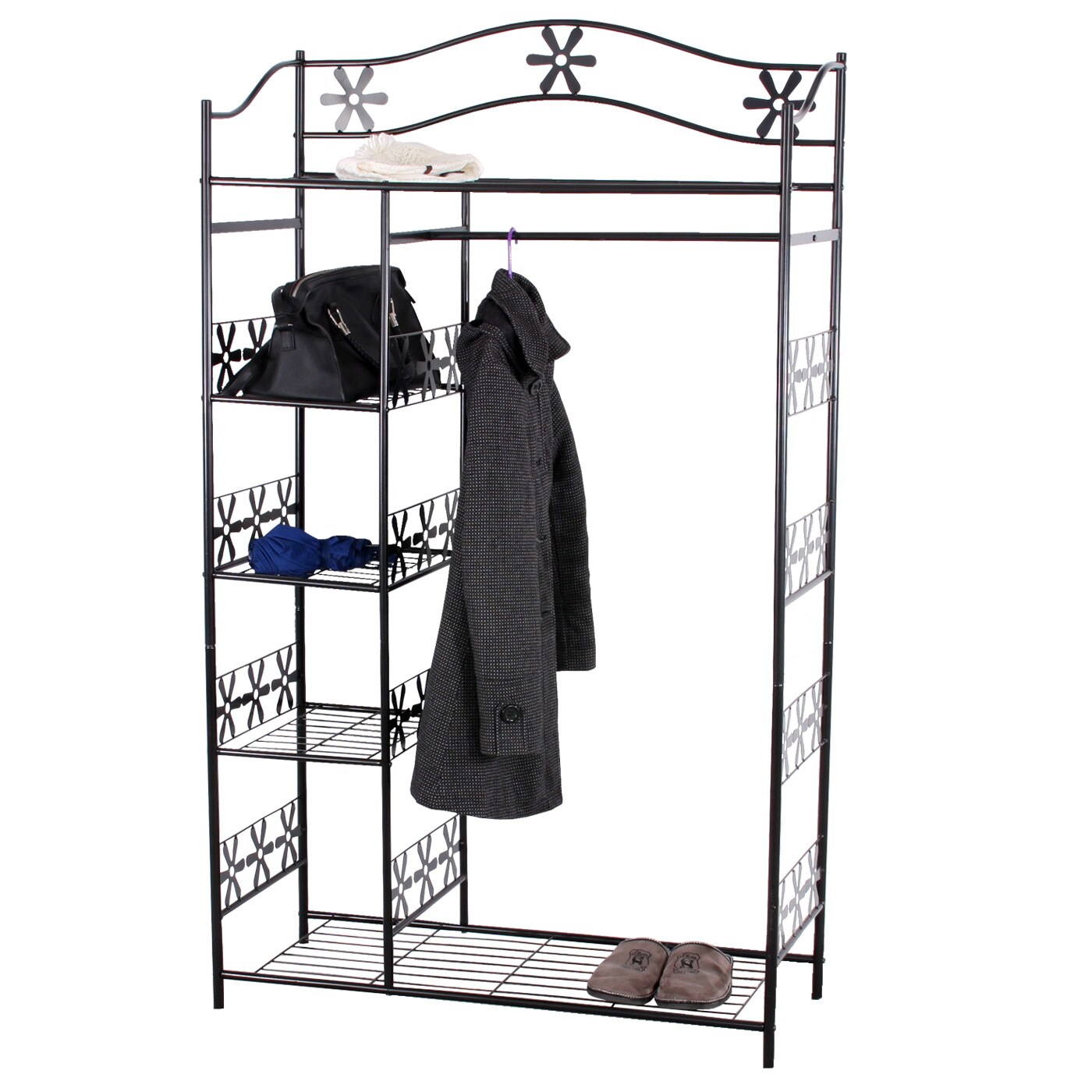 Metall-Garderobe Bern, Garderobenständer Kleiderschrank Metallregal 172x100x43cm ~ ohne Vorhang | 04052826049790