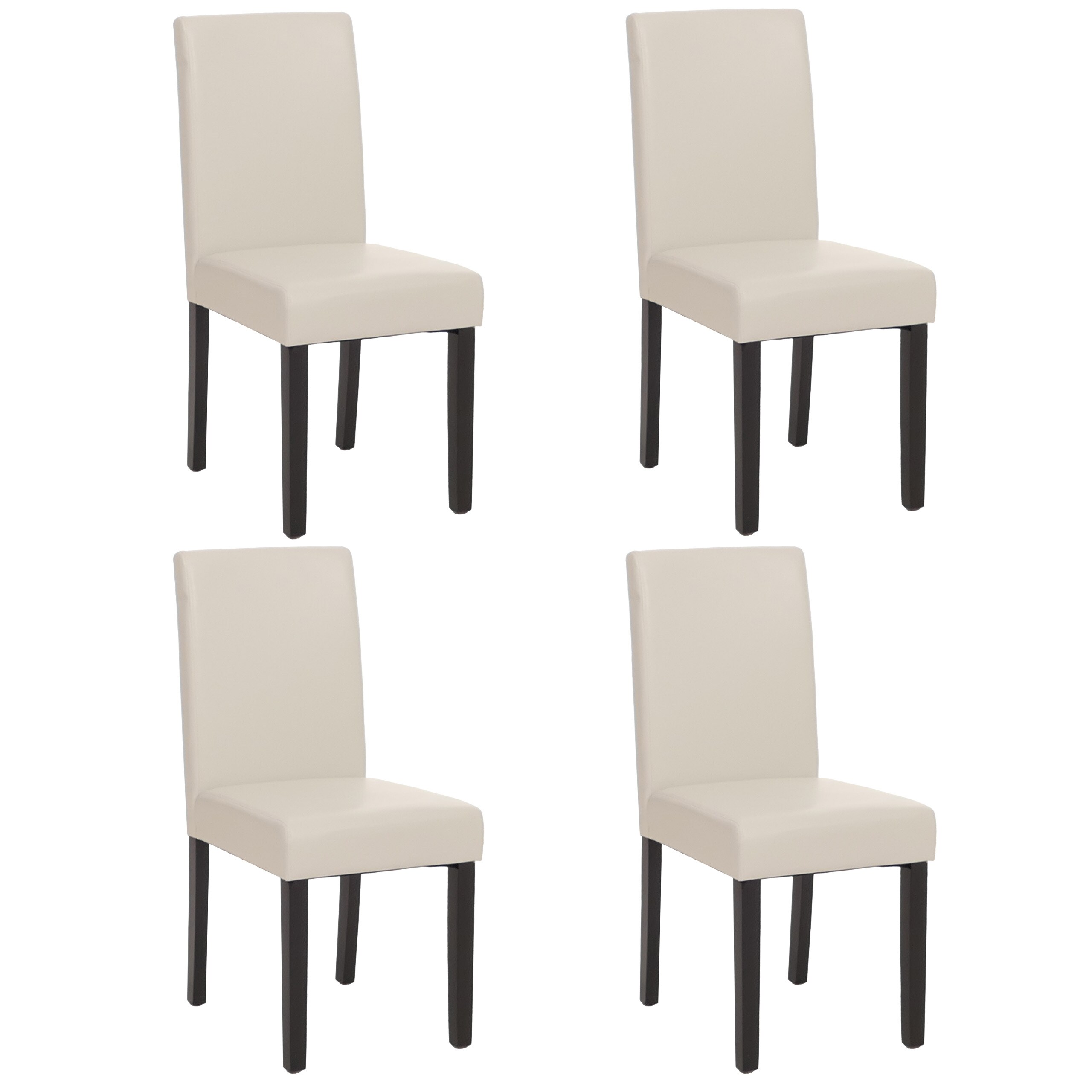 4er-Set Esszimmerstuhl Stuhl K&uuml;chenstuhl Littau MVG-zertifiziert ~ Kunstleder, wei&szlig; dunkle Beine - Bild 1