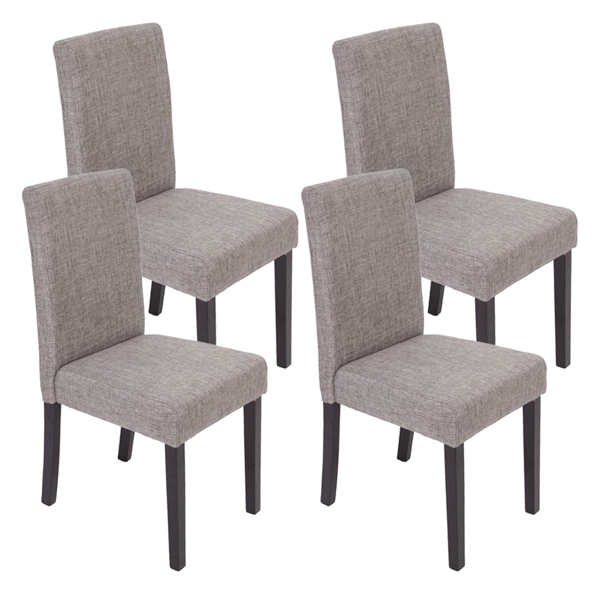 4er-Set Esszimmerstuhl Stuhl Küchenstuhl Littau ~ Textil, grau, dunkle Beine